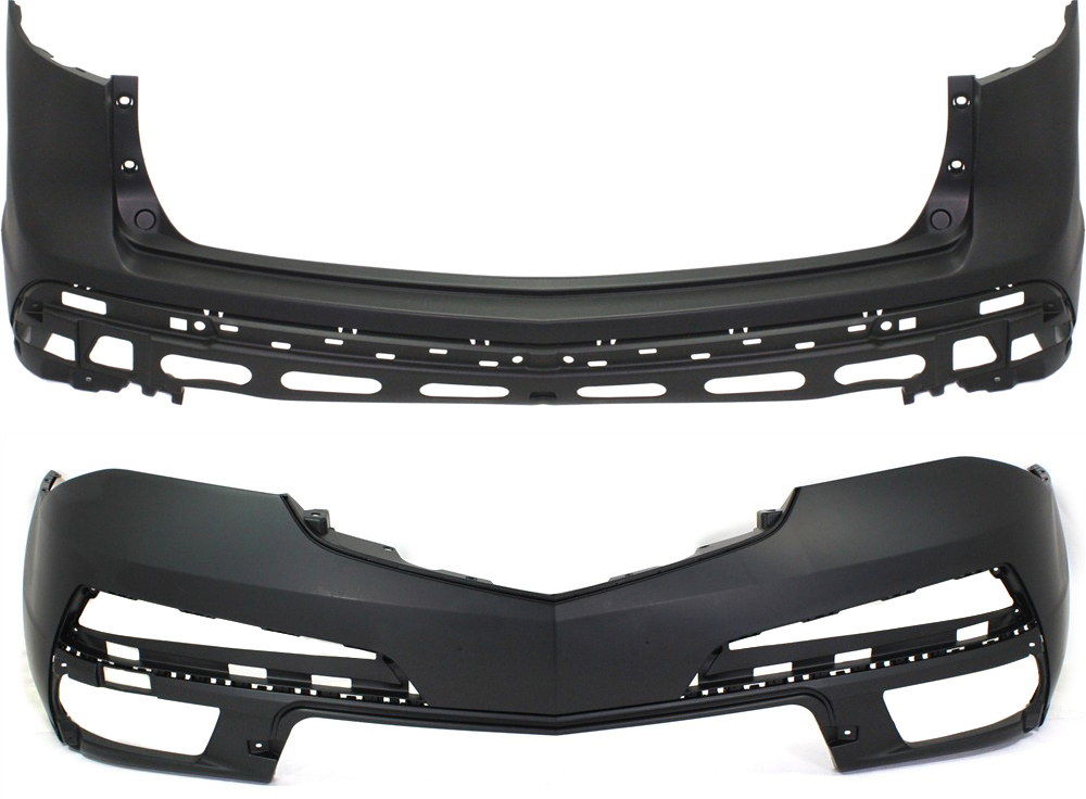 AM MDX 10-13 FRONT AND REAR BUMPER COVER Primed SKU SET REPA010308P 2 Partslink AC1000172 AC1100163 OEM 04711STXA92ZZ 04715STXA92ZZ