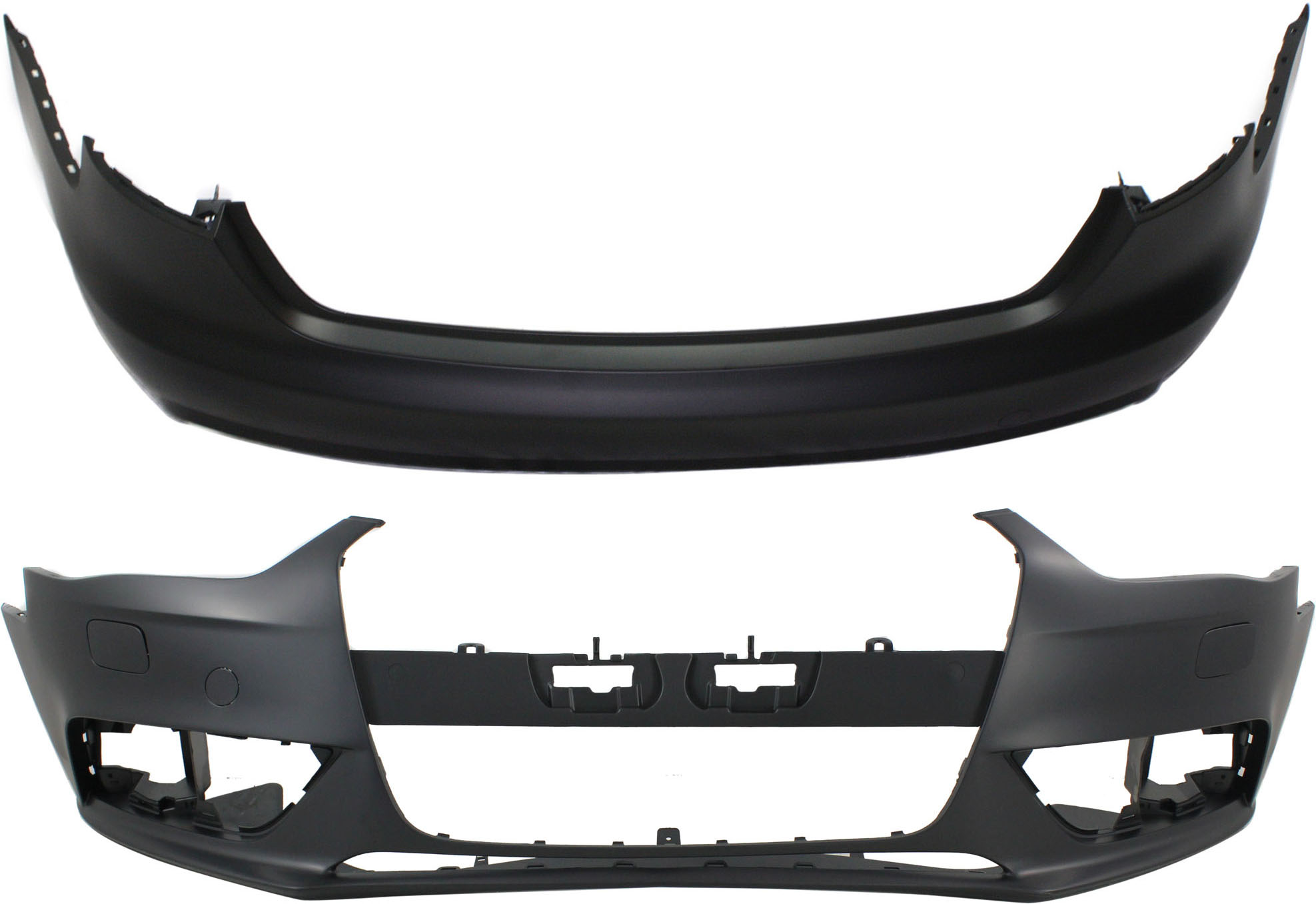 AM A4-13-16 FRONT AND REAR BUMPER COVER Primed w o S Line Pkg. Sedan SKU SET REPA010337P 2 Partslink AU1000189 AU1100206 OEM 8K0807065CGRU 8K5807067GRU