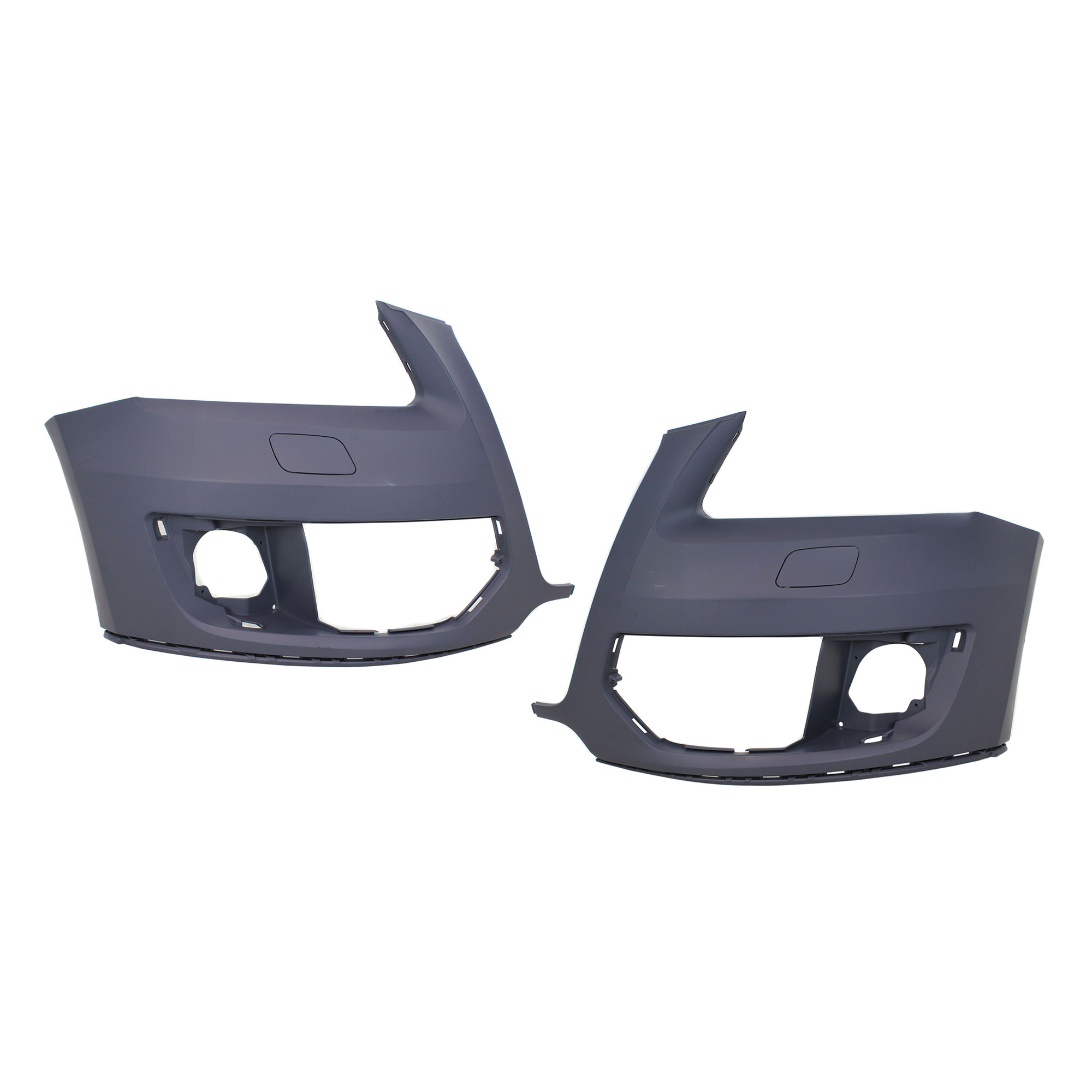 AM Q5-09-12 FRONT BUMPER COVER RH AND LH Primed w o S Line Pkg w o Parking Aid Snsr Holes SKU SET REPA010341P Partslink AU1017100 AU1016100 OEM 8R0807108AGRU 8R0807107AGRU