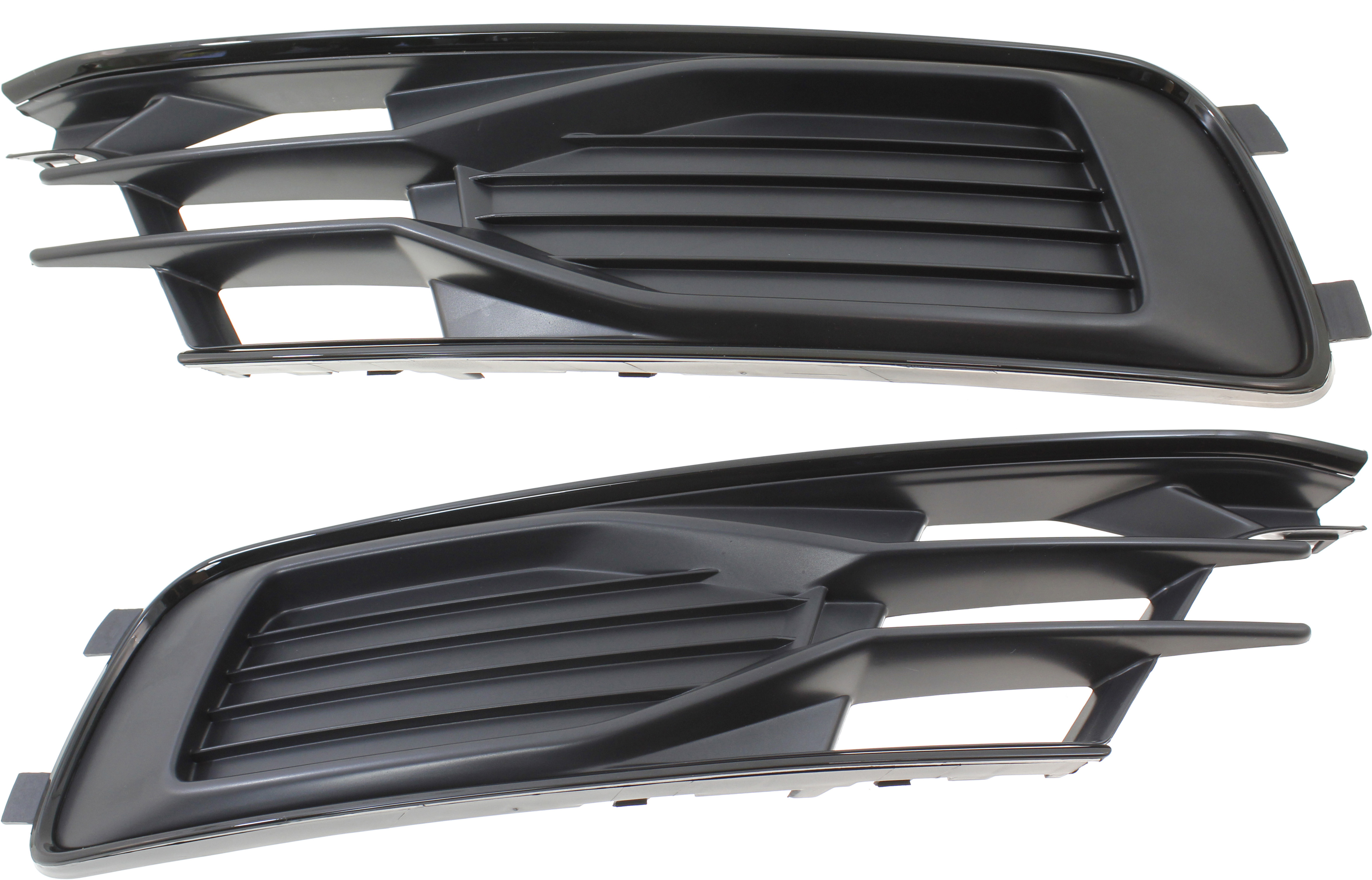AM A6-16-17 FOG LAMP COVER RH AND LH Outer Grille Textured w o S Line Pkg and Adaptive Cruise Ctrl SKU SET REPA015517 Partslink AU1039132 AU1038132 OEM 4G0807648BMT 4G0807647BMT