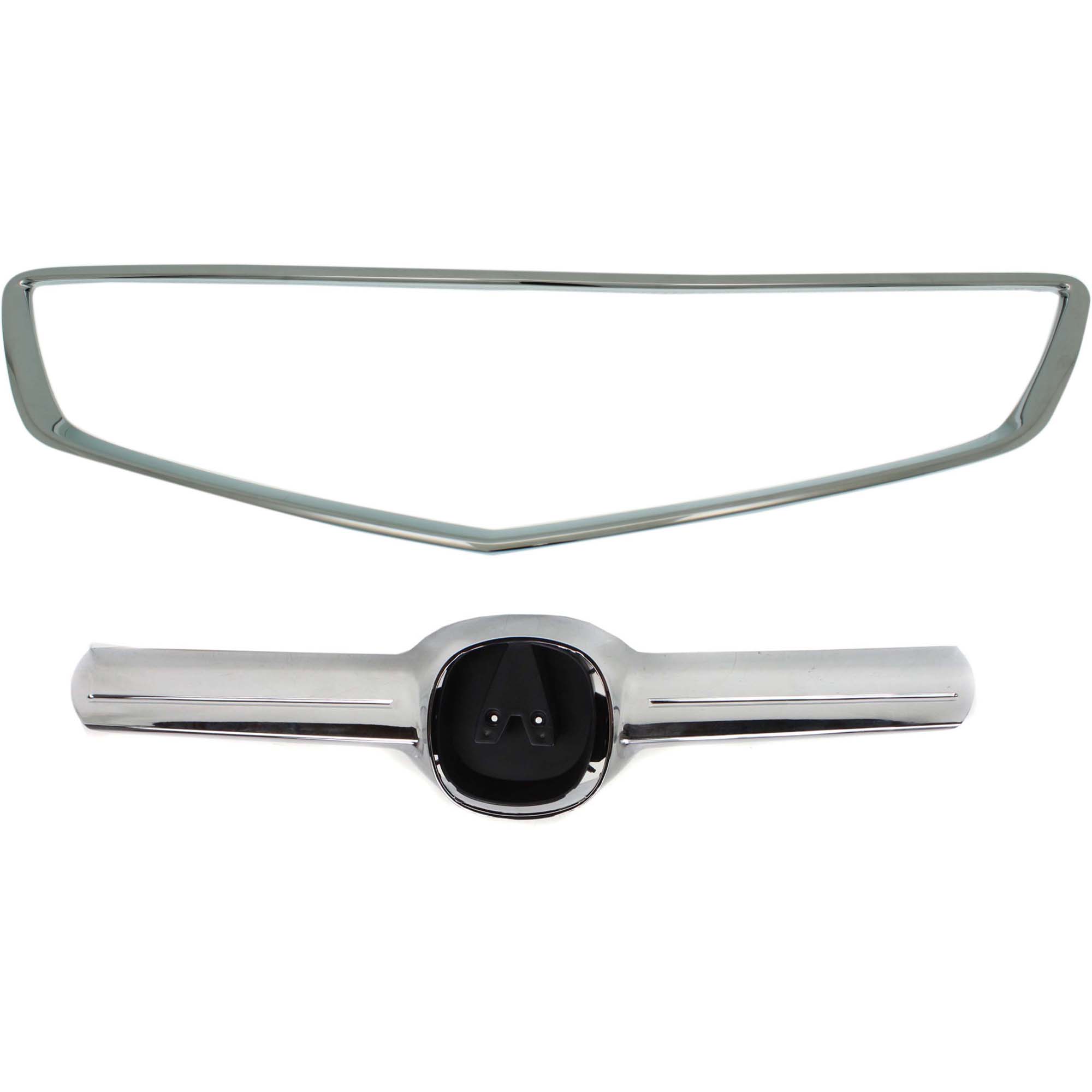 AM TL 04-06 GRILLE TRIM Set of 2 Center and Lower Chrome SKU SET REPA073503 Partslink AC1210107 AC1203100 OEM 75125SEPA00-75705SEPA00