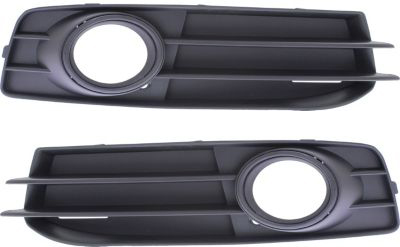 AM A3-09-13 FRONT FOG LAMP MOLDING RH AND LH Black w Black Trim w Sport Pkg SKU SET REPA108601 Partslink AU1039113 AU1038113 OEM 8P0807682FZDE 8P0807681NZDE