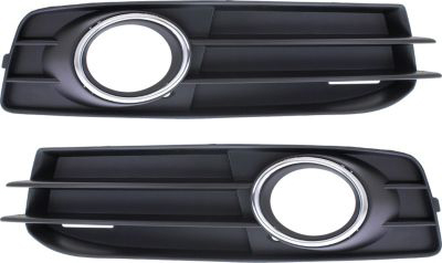AM A3-09-13 FRONT FOG LAMP MOLDING RH AND LH Black w Chrome Trim w Sport Pkg SKU SET REPA108603 Partslink AU1039114 AU1038114 OEM 8P0807682F9B9-8P0807681N9B9