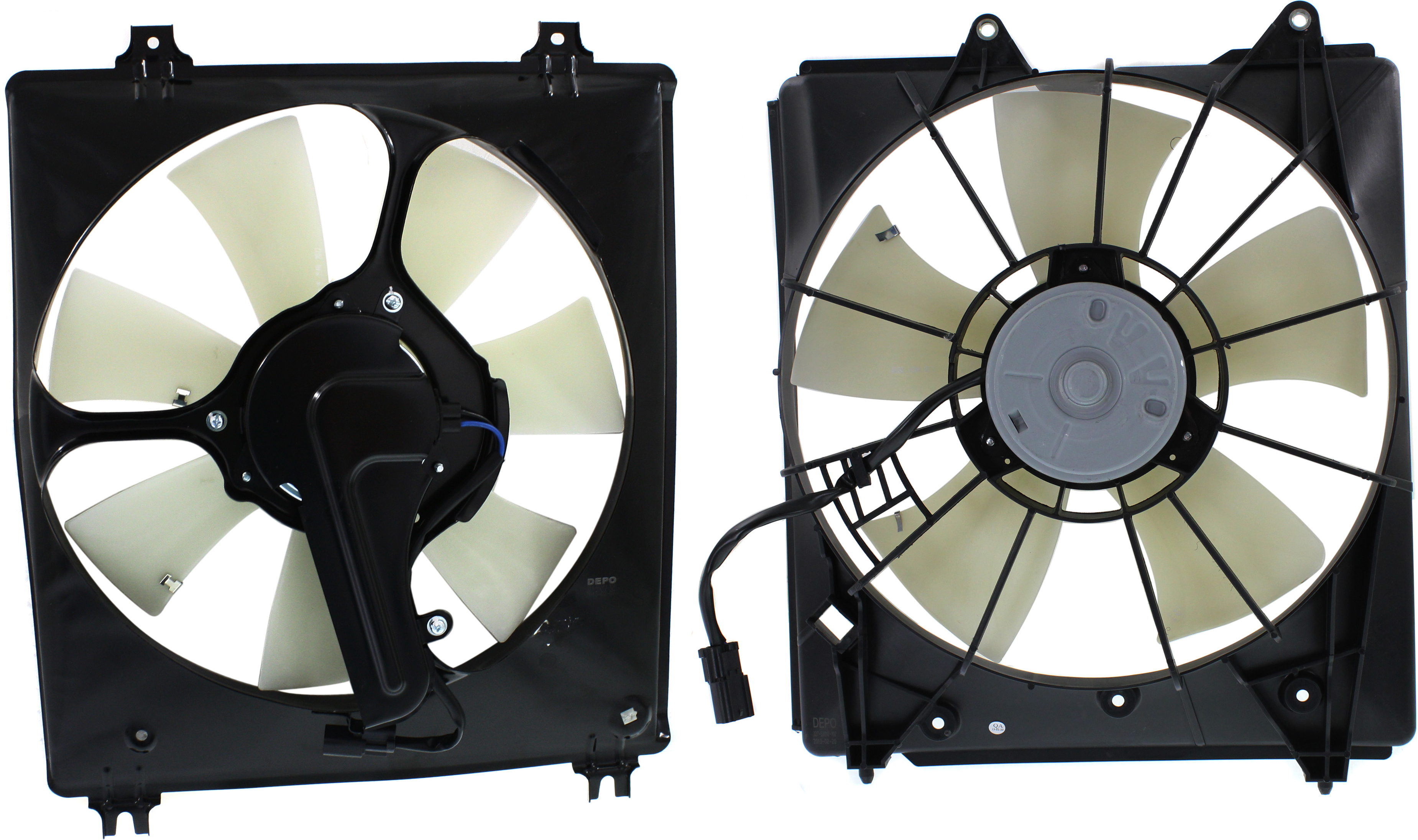 AM TL 09-14 RADIATOR AND A C CONDENSER FAN ASSEMBLY RH AND LH Single Fan 3.5L 3.7L Engines SKU SET REPA160907 Partslink AC3020100 AC3115114 OEM 19030R77T01 PFM 19030R70A01 PF