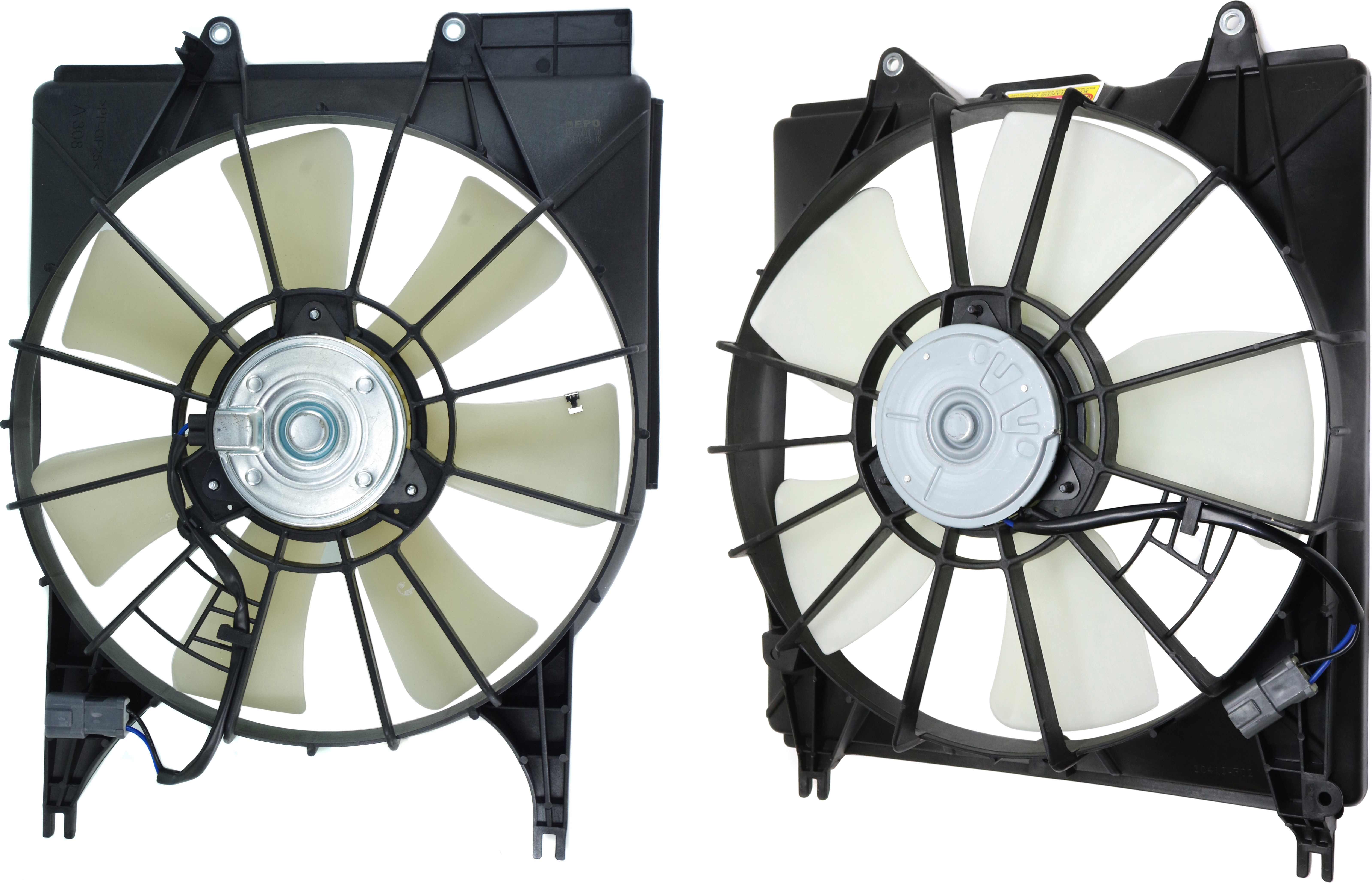 AM RDX 07-09 RADIATOR AND A C CONDENSER FAN ASSEMBLY SKU SET REPA160911-2 Partslink AC3113109 AC3115112 OEM 19015RWCA01 PFM 19020RWCA01-19