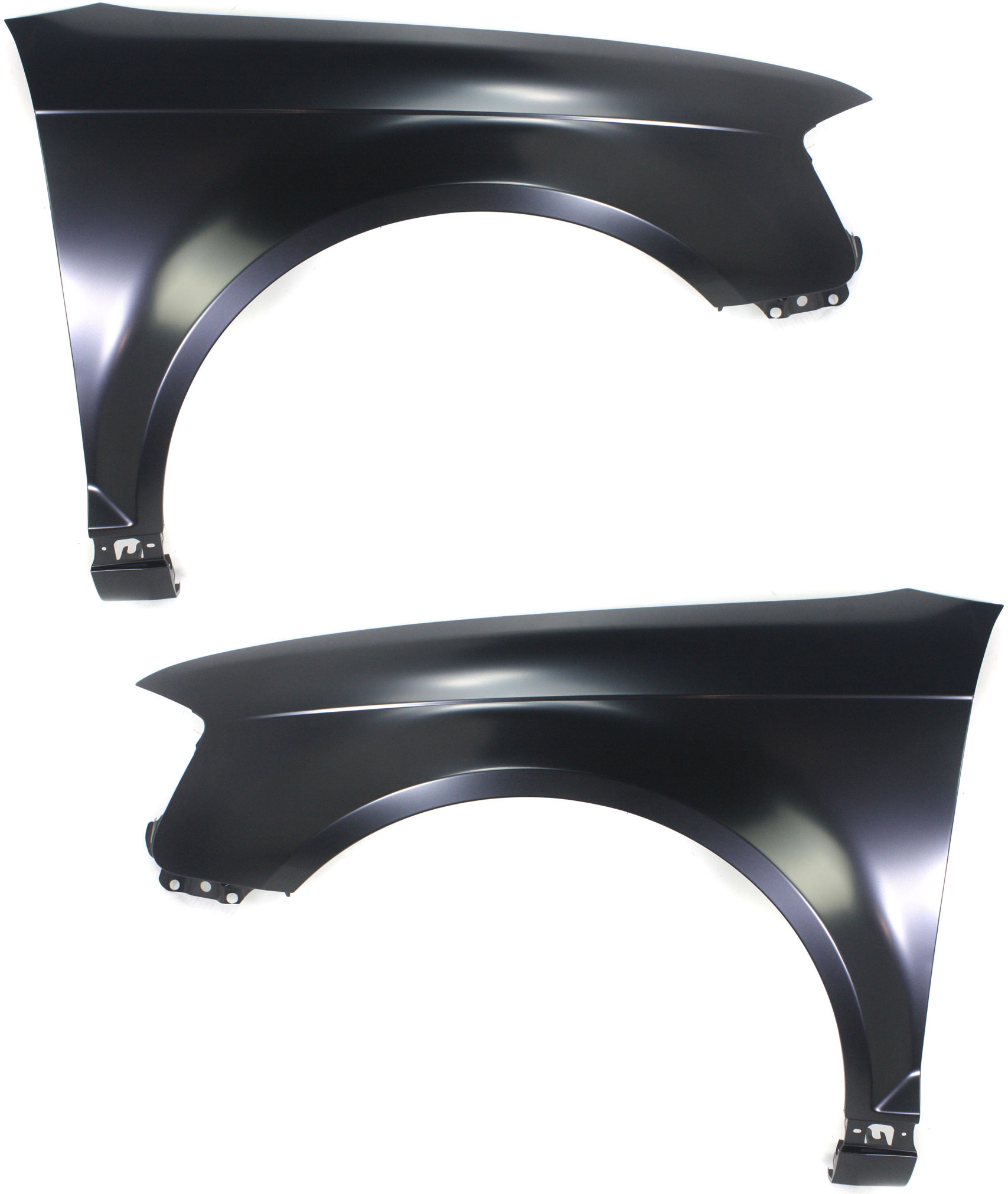 AM A3-09-13 FRONT FENDER RH AND LH Primed Steel w o Side Marker Light Holes SKU SET REPA220111 Partslink AU1241124 AU1240124 OEM 8P0821106G 8P0821105G
