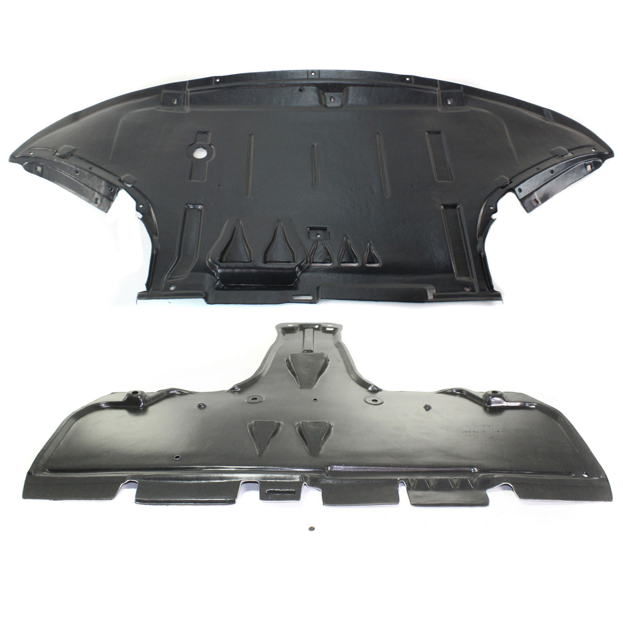 AM S6-07-11 ENGINE SPLASH SHIELD Under Cover Set of 2 Front and Rear 5.2L Eng. SKU SET REPA310110 Partslink AU1228110 AU1228108 OEM 4F0863821H 4F0863822D