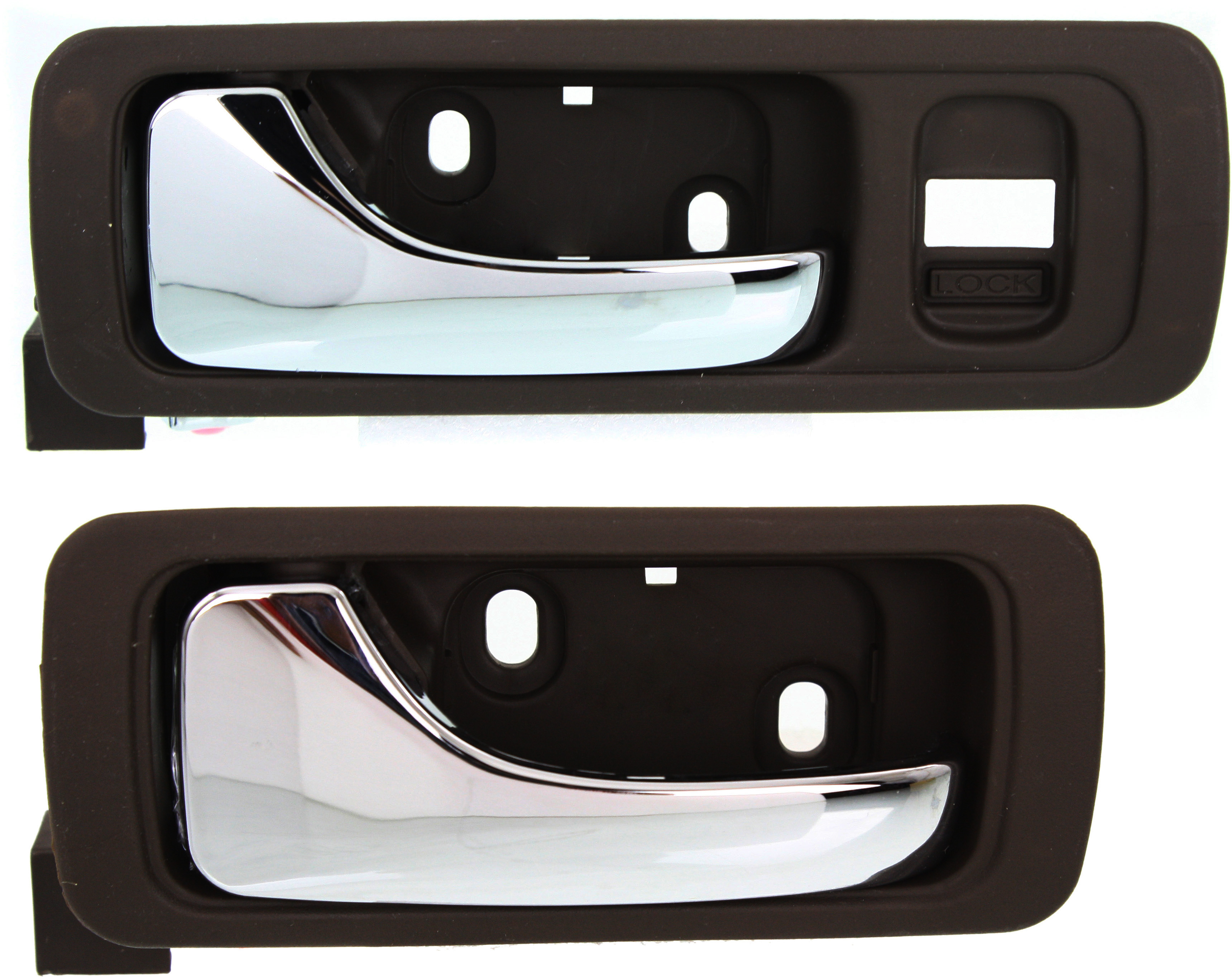 AM ACURA RL 96-04 FRONT AND REAR DOOR HANDLE LH Inside Set of 2 Chrome Lever+Dark Brown Housing Taupe Plastic+Small Metal SKU SET REPA462128-2 OEM 72165SZ3003ZC 72660SZ3003ZC