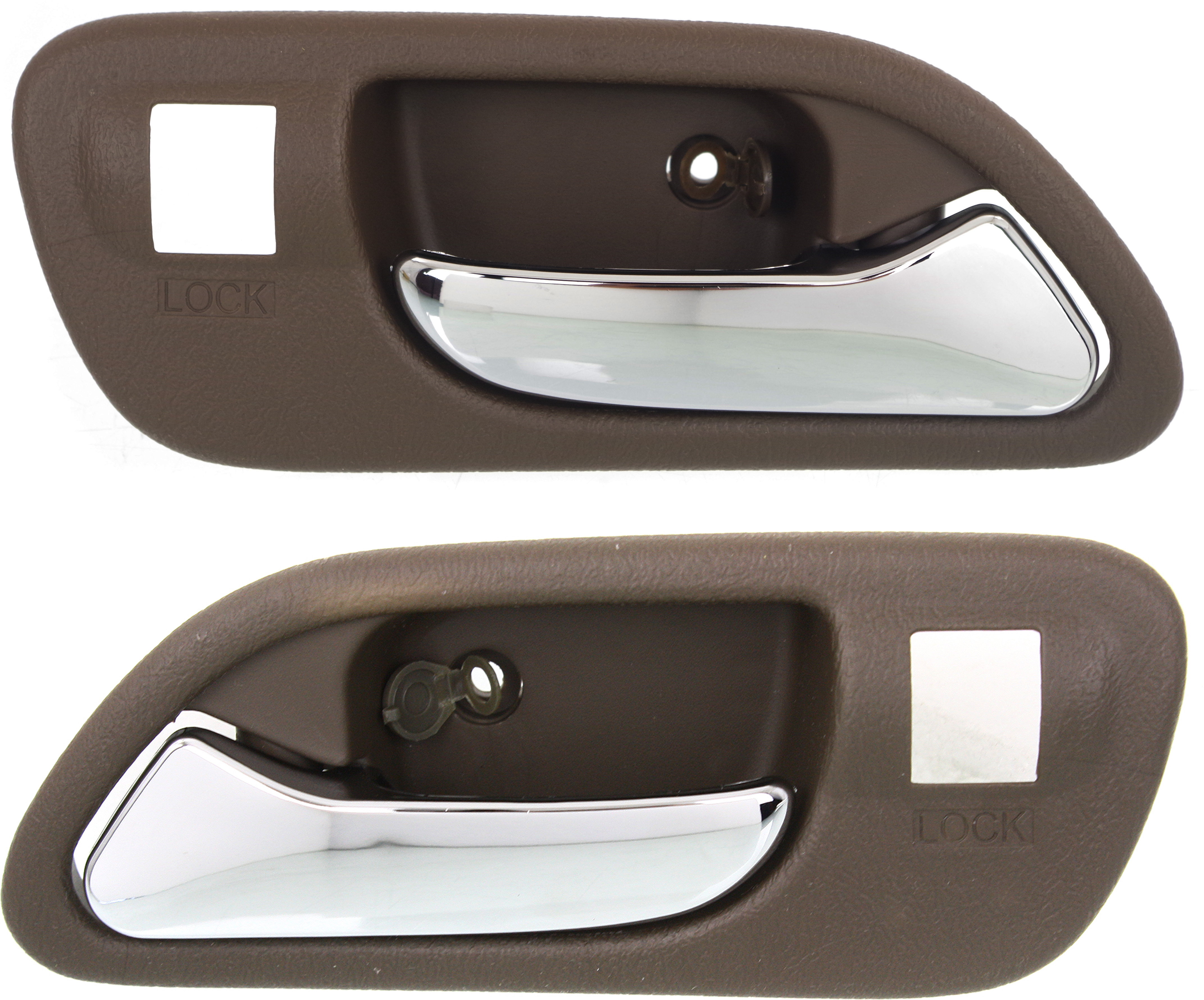 AM TL 99-03 MDX 01-06 FRONT DOOR HANDLE RH and LH Inside Chr Lever+Brown Housing Saddle Plas LH MDX w o Touring Pkg. SKU SET REPA462139 OEM 72125S3VA52ZB 72165S3VA52ZB