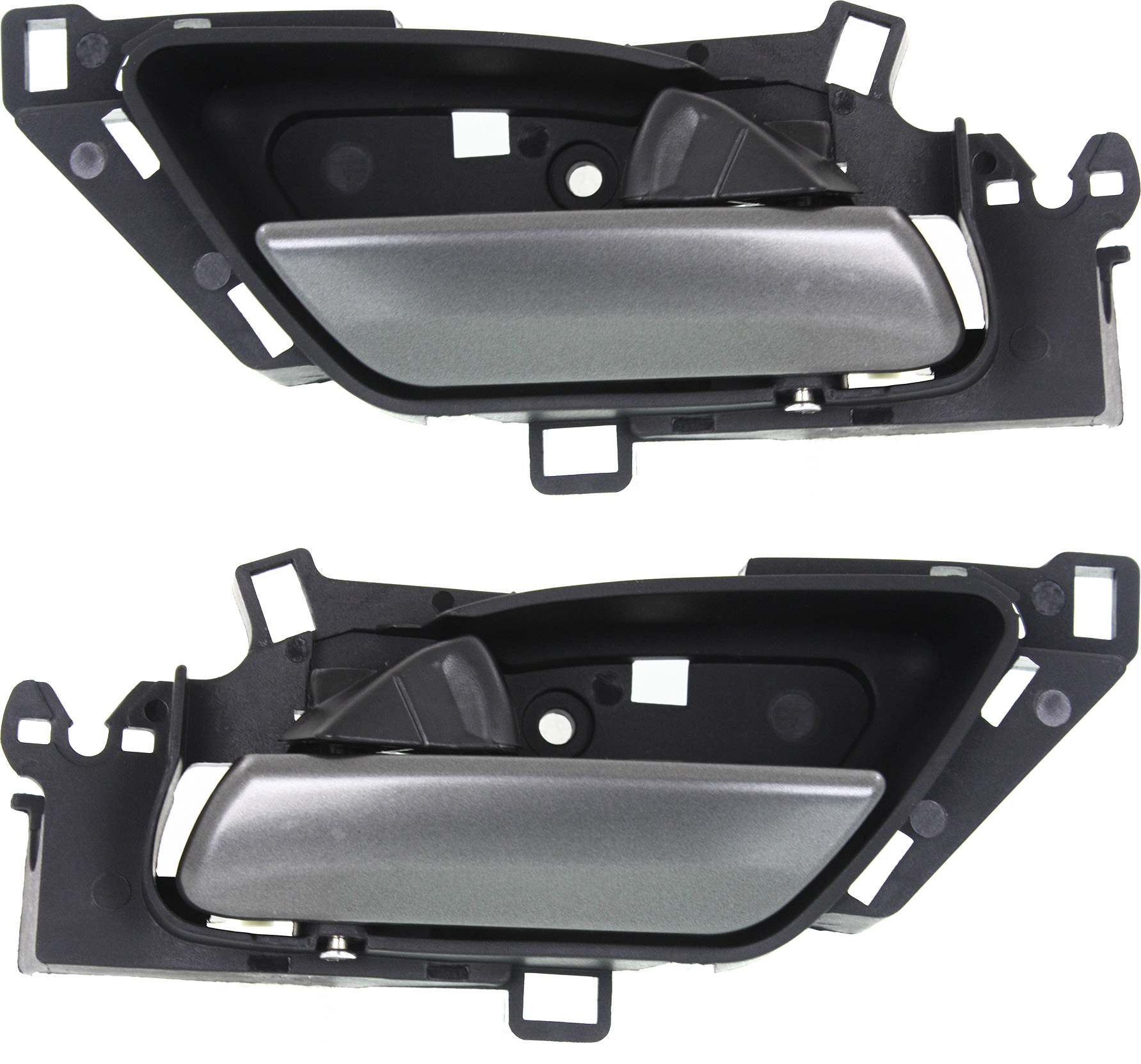 AM MDX 10-13 INTERIOR FRONT DOOR HANDLE RH AND LH Satin Chrome Lever + Black Housing Plastic + Metal =REAR SKU SET REPA462143 OEM 72120STXA02ZB 72160STXA02ZB