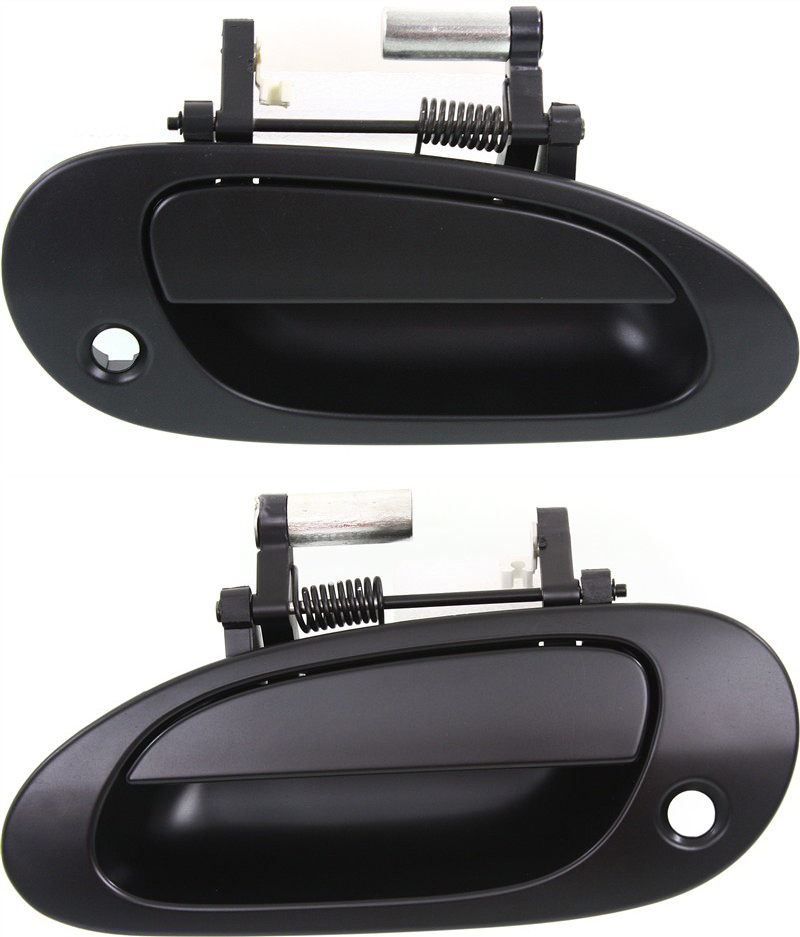 AM TL 99-03 EXTERIOR FRONT DOOR HANDLE RH AND LH Primed Black w Keyhole Plastic SKU SET REPA462149 Partslink AC1311100 AC1310100 OEM 72140S6M003ZB 72180S6M003ZB