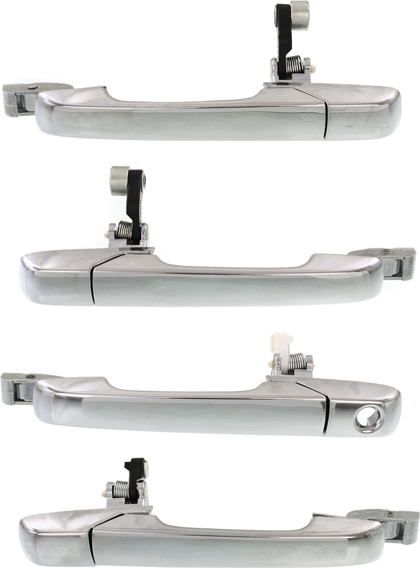 AM MDX 01-06 FRONT AND REAR DOOR HANDLE RH and LH Set of 4 Outside All Chrome Plastic SKU SET REPA462161-4 Partslink AC1311106 AC1310106 AC1521105 AC1520105 OEM 72140S3VA01-72180S3VA02-72640S