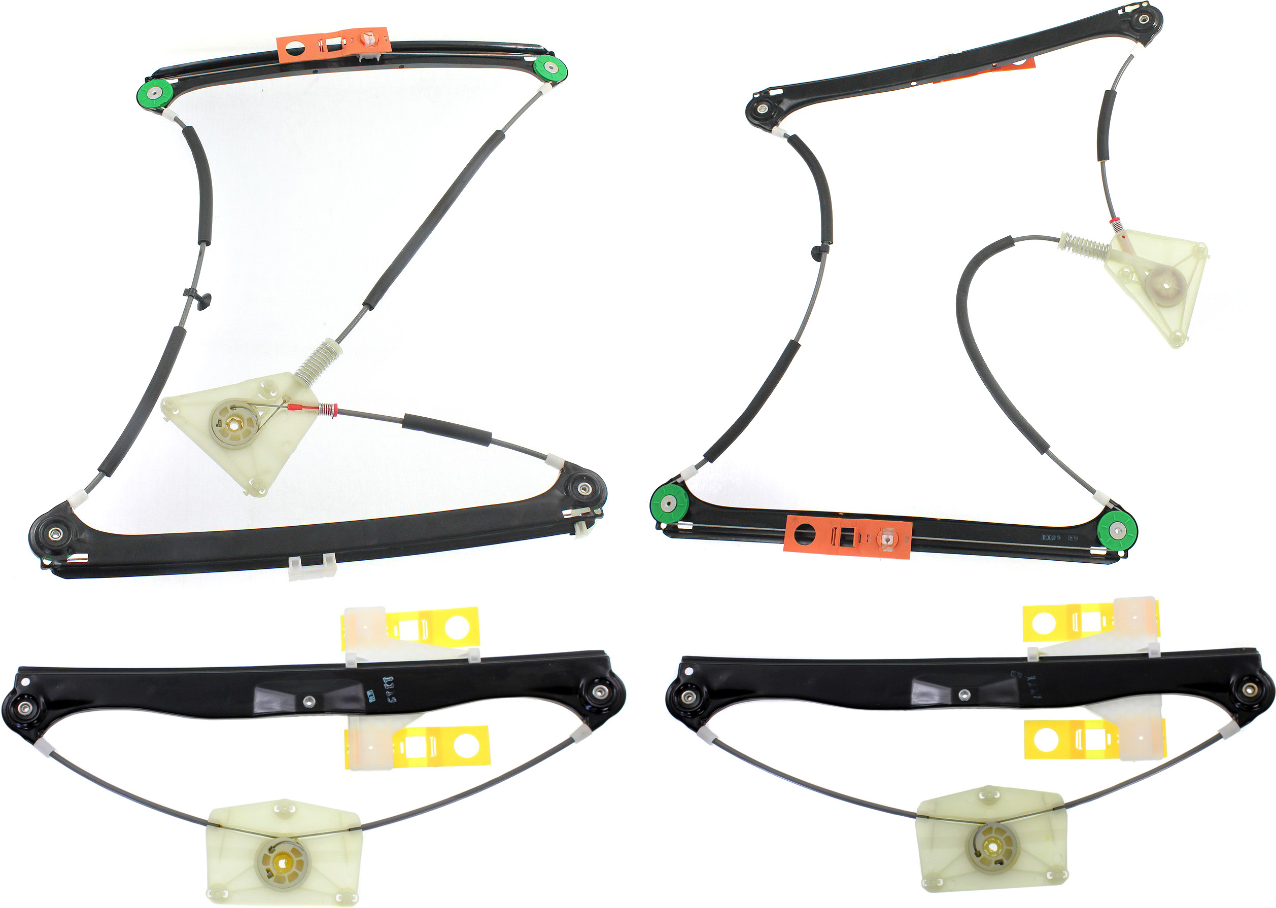 AM A3 A3 QUATTRO 06-13 FRONT AND REAR WINDOW REGULATOR RH AND LH Power w o Motor SKU SET REPA462911-4 Partslink AU1351104 AU1350104 AU1551101 AU1550101 OEM 8P4837462C 8P4837461C 8P483946
