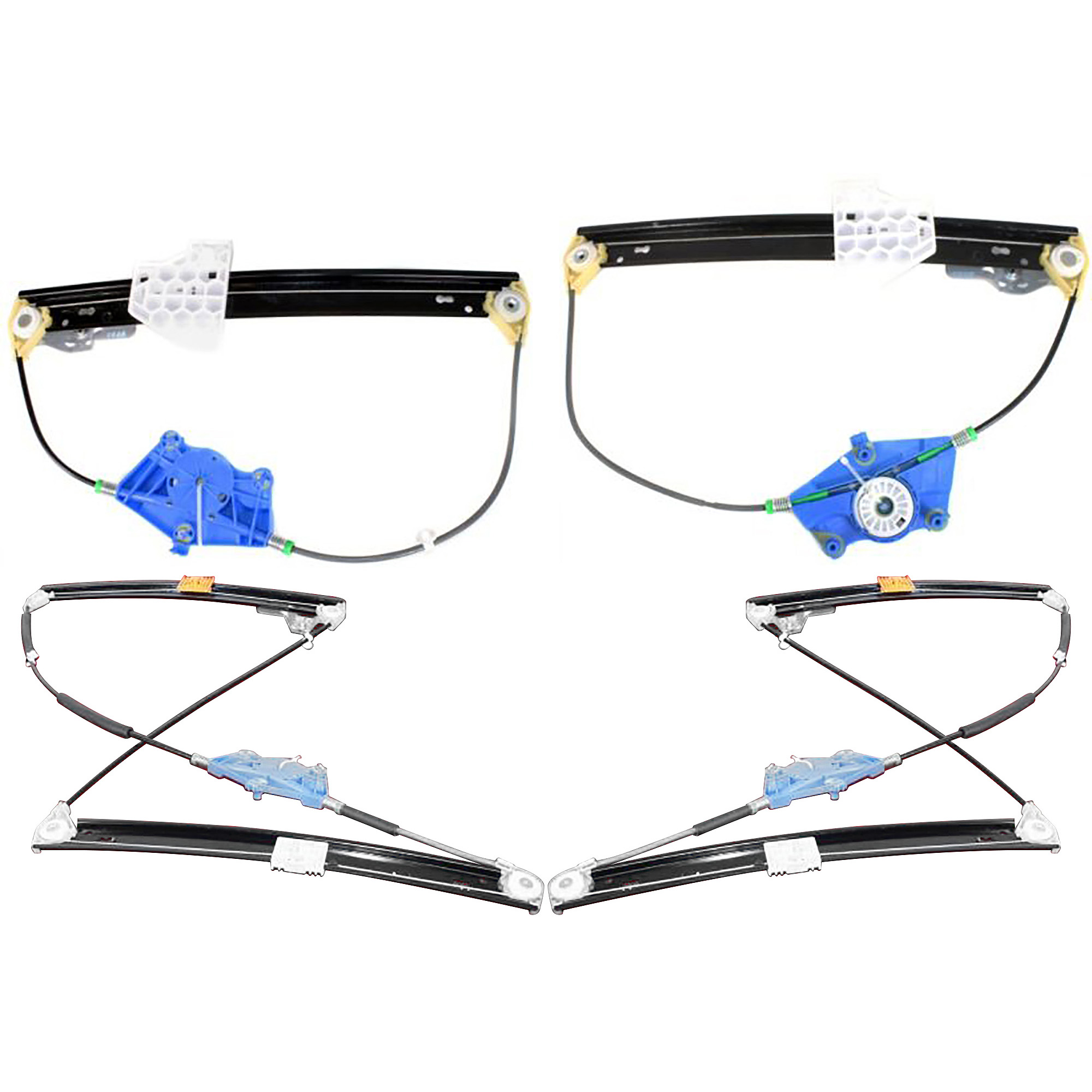AM A4-02-08 FRONT AND REAR WINDOW REGULATOR RH AND LH Power w o Motor Sedan Wagon SKU SET REPA491701-4 Partslink AU1351102 AU1350102 AU1551103 AU1550103 OEM 8E0837462C 8E0837461C 8E083946
