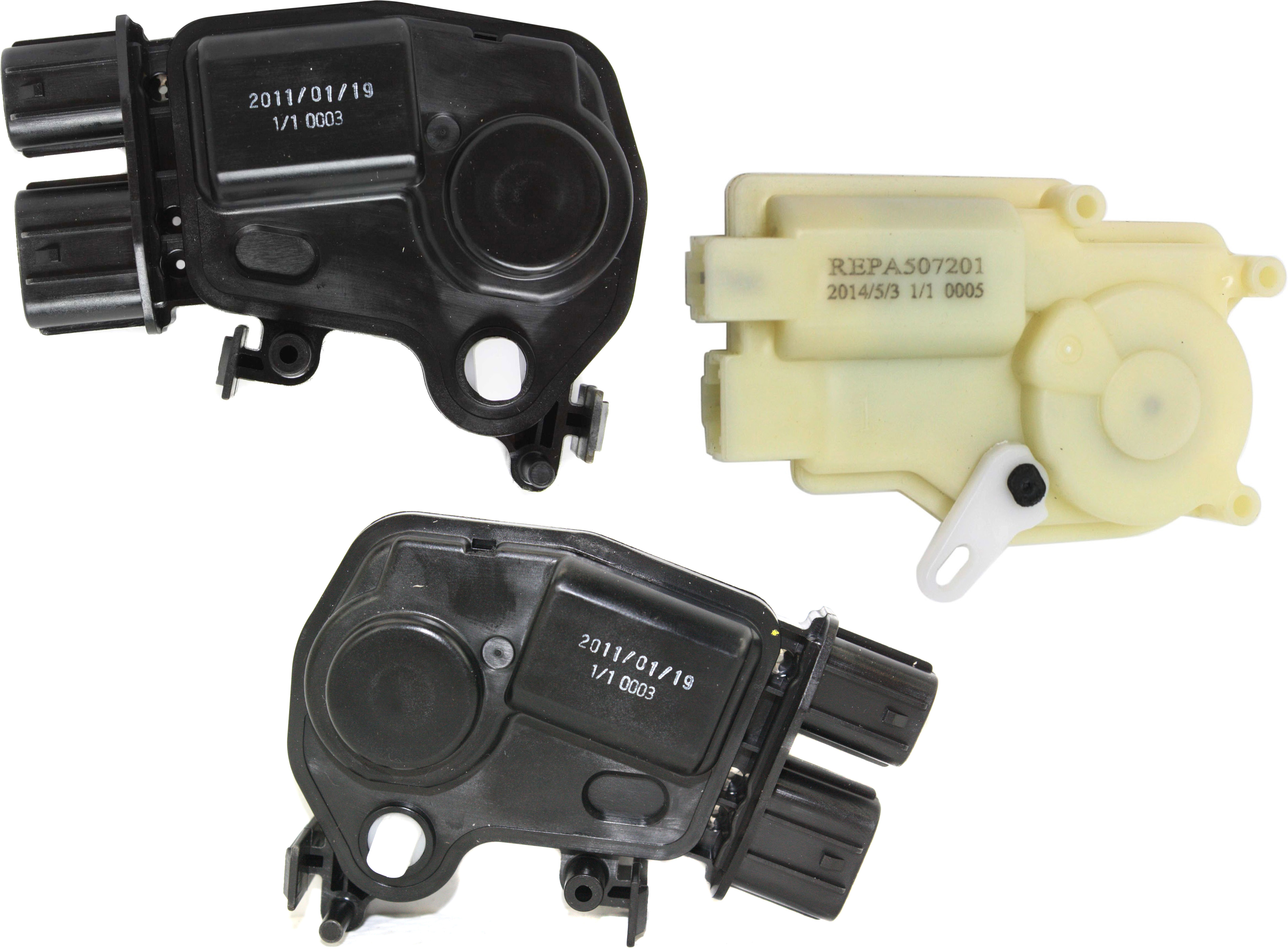 AM RSX 02-06 FRONT AND REAR DOOR LOCK ACTUATOR Set of 3 Front and Cargo Compartment SKU SET REPA507201-3 OEM 74896S6MA01-72115S6AJ01-72155S