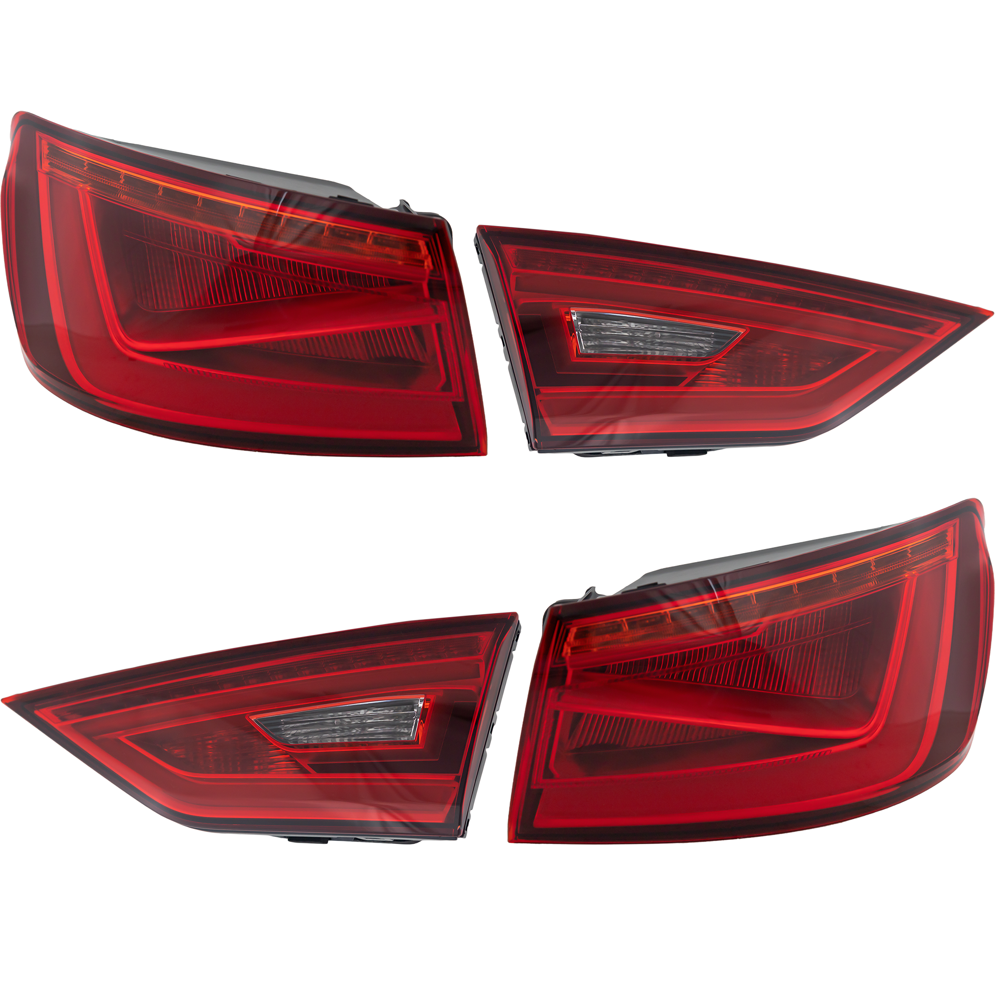 AM A3 S3-15-16 TAIL LAMP RH AND LH Inner and Outer Set of 4 Assembly LED Type Convertible Sedan SKU SET REPA730307-4 Partslink AU2802116 AU2803116 AU2804120 AU2805120 OEM 8V5945093J 8V5945094J 8V594509