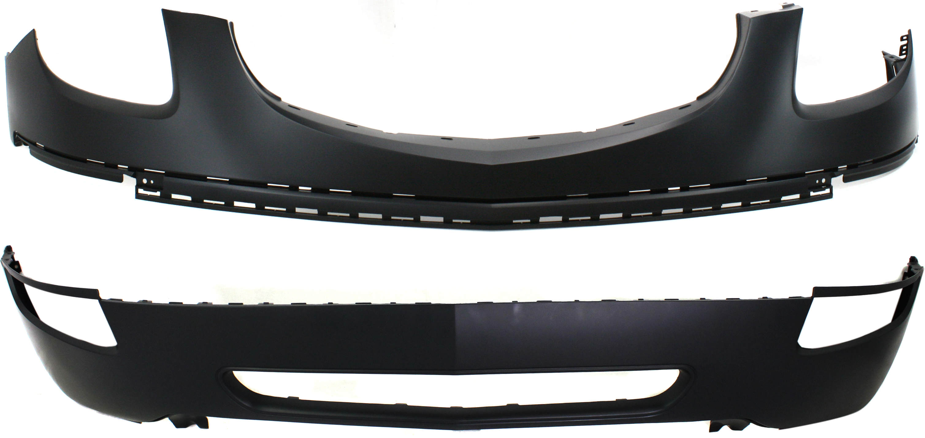 AM ENCLAVE 08-12 FRONT BUMPER COVER Upper and Lower Primed SKU SET REPB010302P 2 Partslink GM1000895 GM1000853 OEM 25951068-20779099-15938762