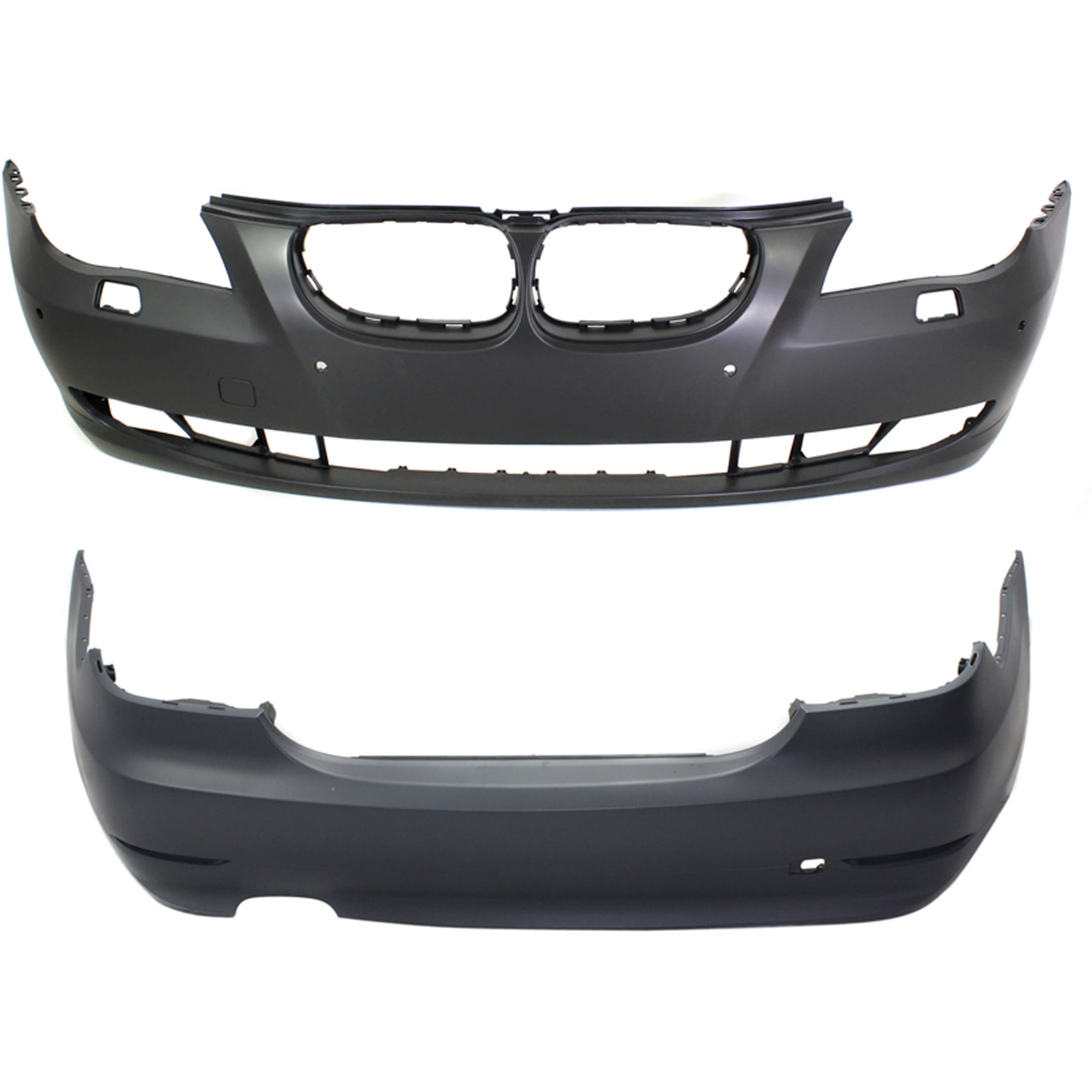 AM 5 SERIES 08-10 FRONT AND REAR BUMPER COVER Primed w o M Pkg Front w parking aid sensor holes Rear w o parking aid sensor holes SKU SET REPB010332 B