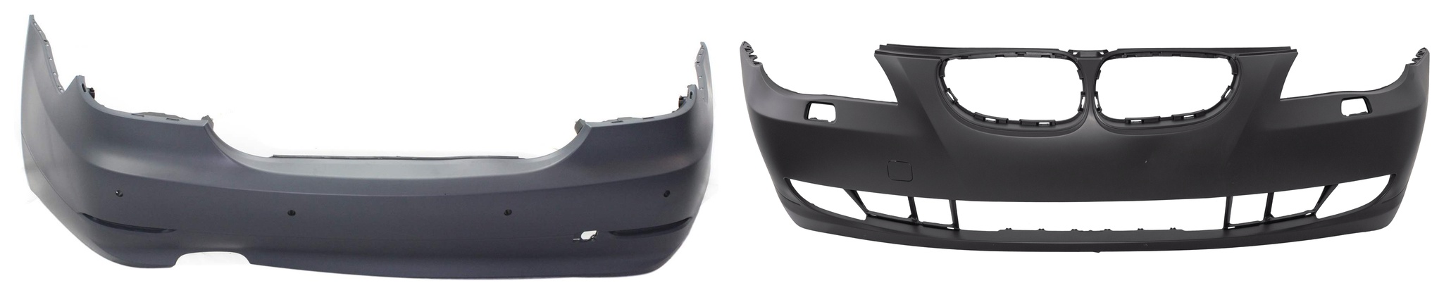 AM 5 SERIES 08-10 FRONT AND REAR BUMPER COVER Primed w o M Pkg and mounting bracket s Front w o parking aid sensor holes Rear w parking aid sensor holes SKU SET REPB010333P A