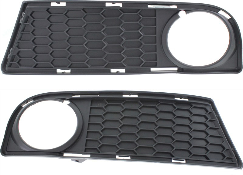 AM 128I 08-13 FRONT FOG LAMP MOLDING RH AND LH Textured Black w M Pkg. Convertible Coupe SKU SET REPB015541 Partslink BM1039134 BM1038134 OEM 51118045450-51118045449