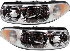 AM LESABRE 00-05 HEAD LAMP RH AND LH Assembly Halogen Composite w Cornering Marker Lamp FWD Custom Model SKU SET REPB100111 Partslink GM2503209 GM2502209 OEM 25769600 PFM 25769601 PFM