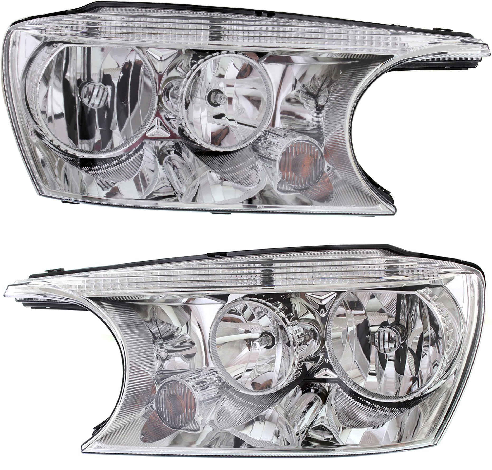 AM RAINIER 04-07 HEAD LAMP RH AND LH Assembly Halogen Composite Type SKU SET REPB100113 Partslink GM2503297 GM2502297 OEM 15866078-15866079