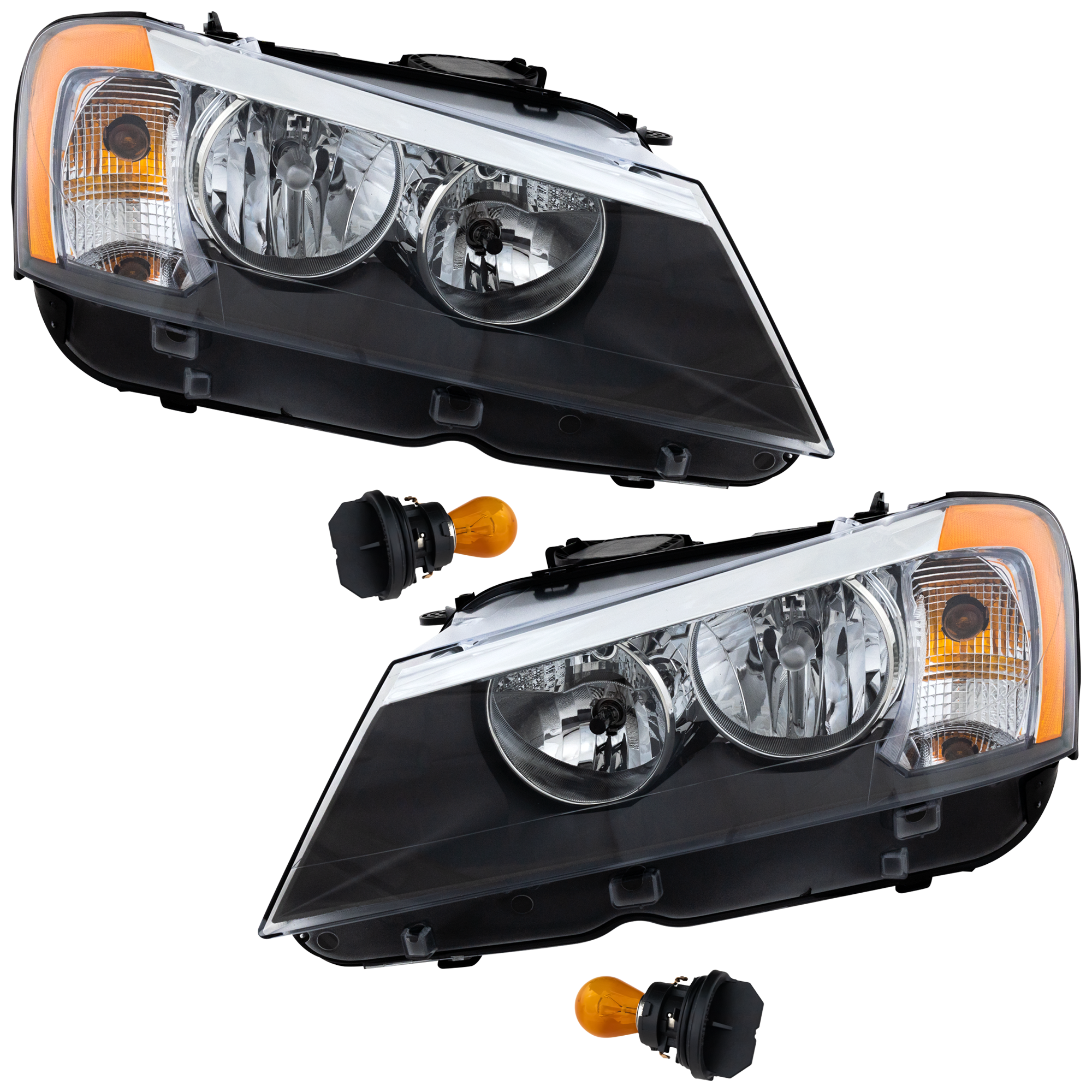 AM X3-11-14 HEAD LAMP RH AND LH Assembly Halogen SKU SET REPB100179 Partslink BM2503170 BM2502170 OEM 63117222026-63117222025