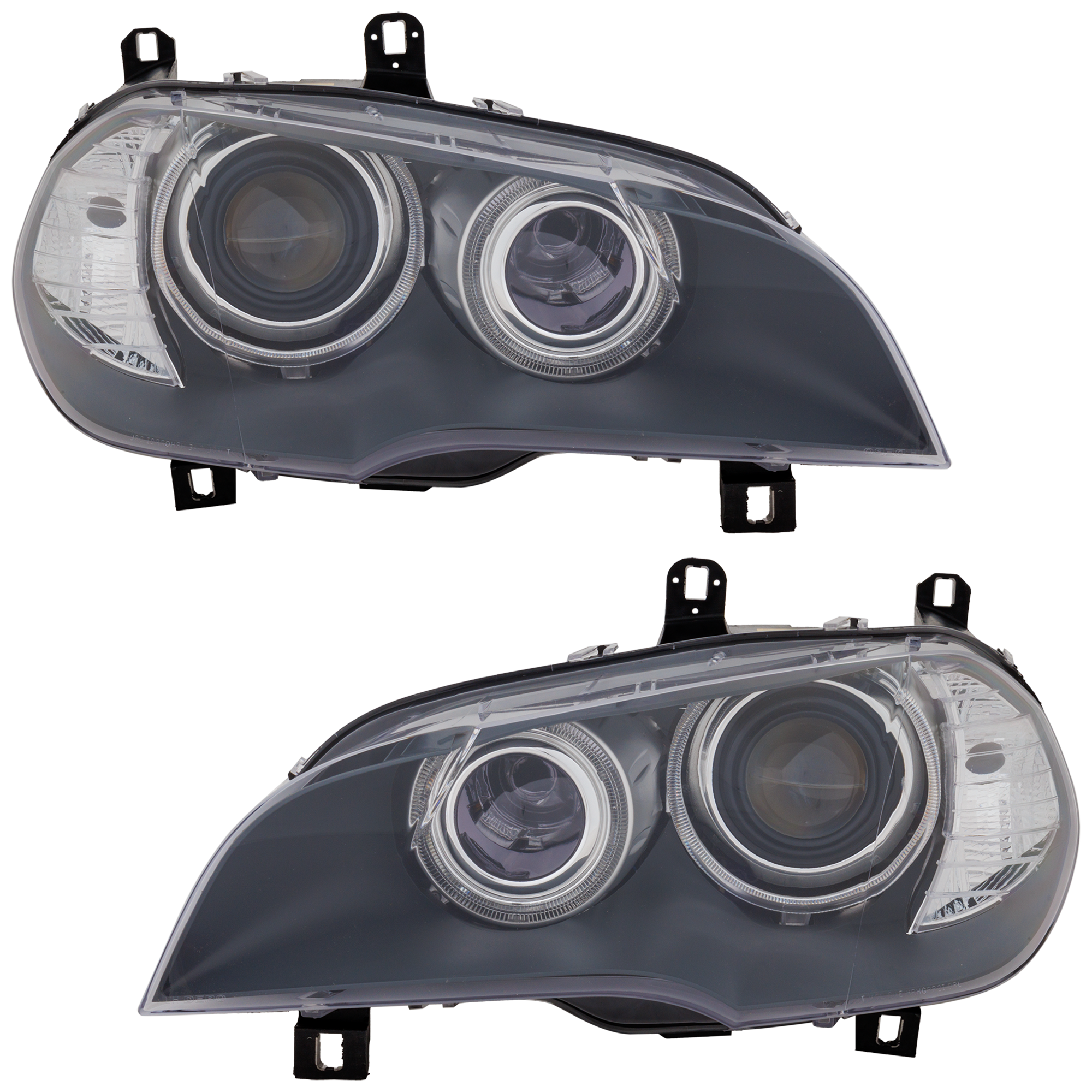 AM X5-07-13 HEAD LAMP RH AND LH Lens and Housing HID Xenon w o HID Kit SKU SET REPB100319 Partslink BM2518114 BM2519114 OEM 63117289001-63117289002