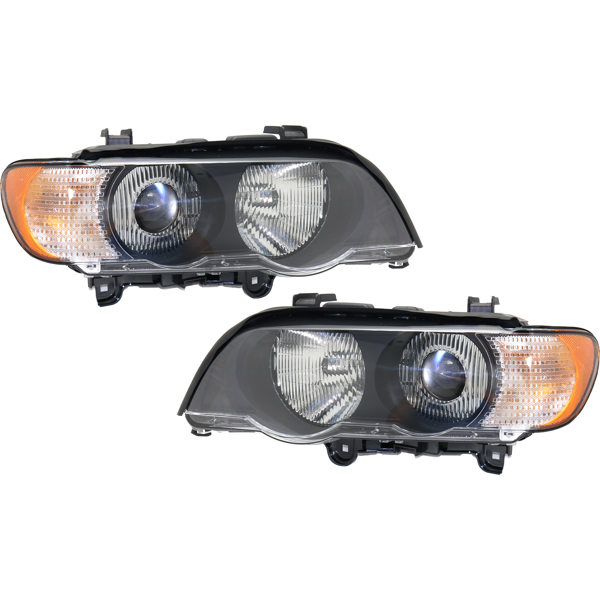 AM X5-00-03 HEAD LAMP RH AND LH Assembly HID Xenon with HID Kit w White Turn Signal SKU SET REPB100363 OEM 63126930240 PFM 63126930239 PF