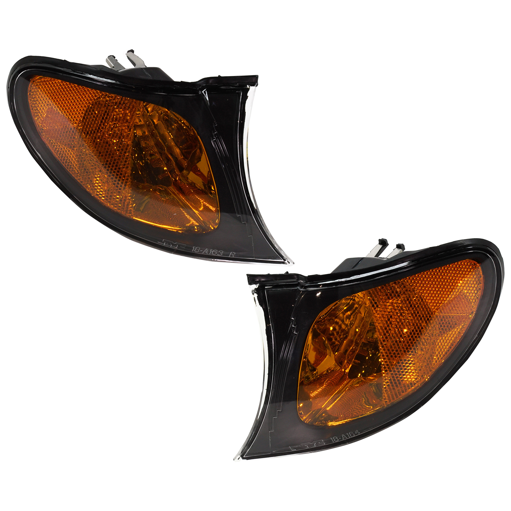 AM 3 SERIES 02-05 CORNER LAMP RH AND LH Assembly Yellow Black Surround Trim Sedan Wagon SKU SET REPB104107 Partslink BM2520109 BM2521109 OEM 63137165859-63137165860
