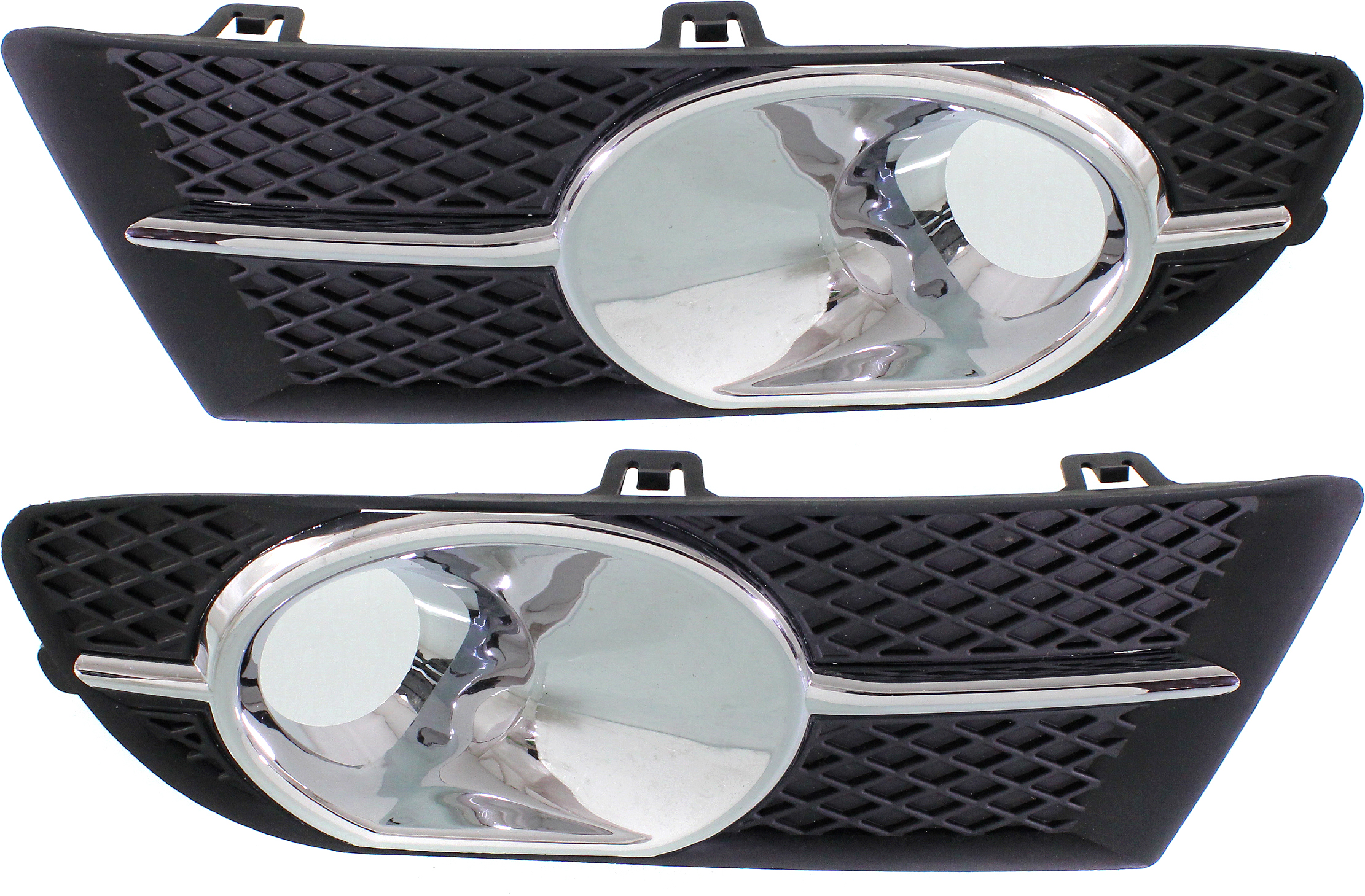 AM VERANO 12-17 FRONT FOG LAMP MOLDING RH AND LH Chrome SKU SET REPB108601 Partslink GM1038142 GM1039142 OEM 25887502-25887505