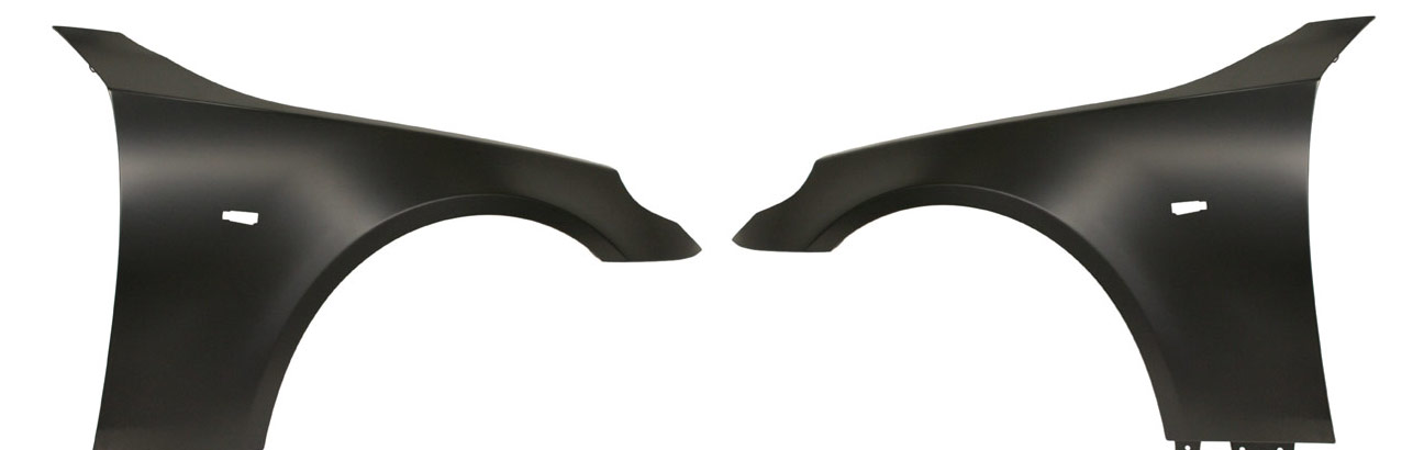 AM 5 SERIES 04-10 FRONT FENDER RH AND LH Primed Sedan Wagon Steel SKU SET REPB220103 Partslink BM1240141 BM1241141 OEM 41357111429 PFM 41357111430 PF