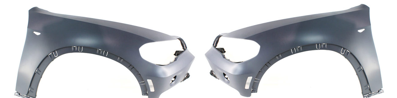 AM X5-07-10 FRONT FENDER RH AND LH Primed Exc. M Models w Signal Lamp and Reflector Hole w o Head Lamp Washer Hole SKU SET REPB220107 Partslink BM1241145 BM1240145 OEM 51657178398-51657178397