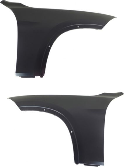 AM X1-13-15 FRONT FENDER RH AND LH Primed Steel w o Side Lamp Hole CAPA SKU SET REPB220181Q Partslink BM1241163C BM1240163C OEM 41627332424-41627332423
