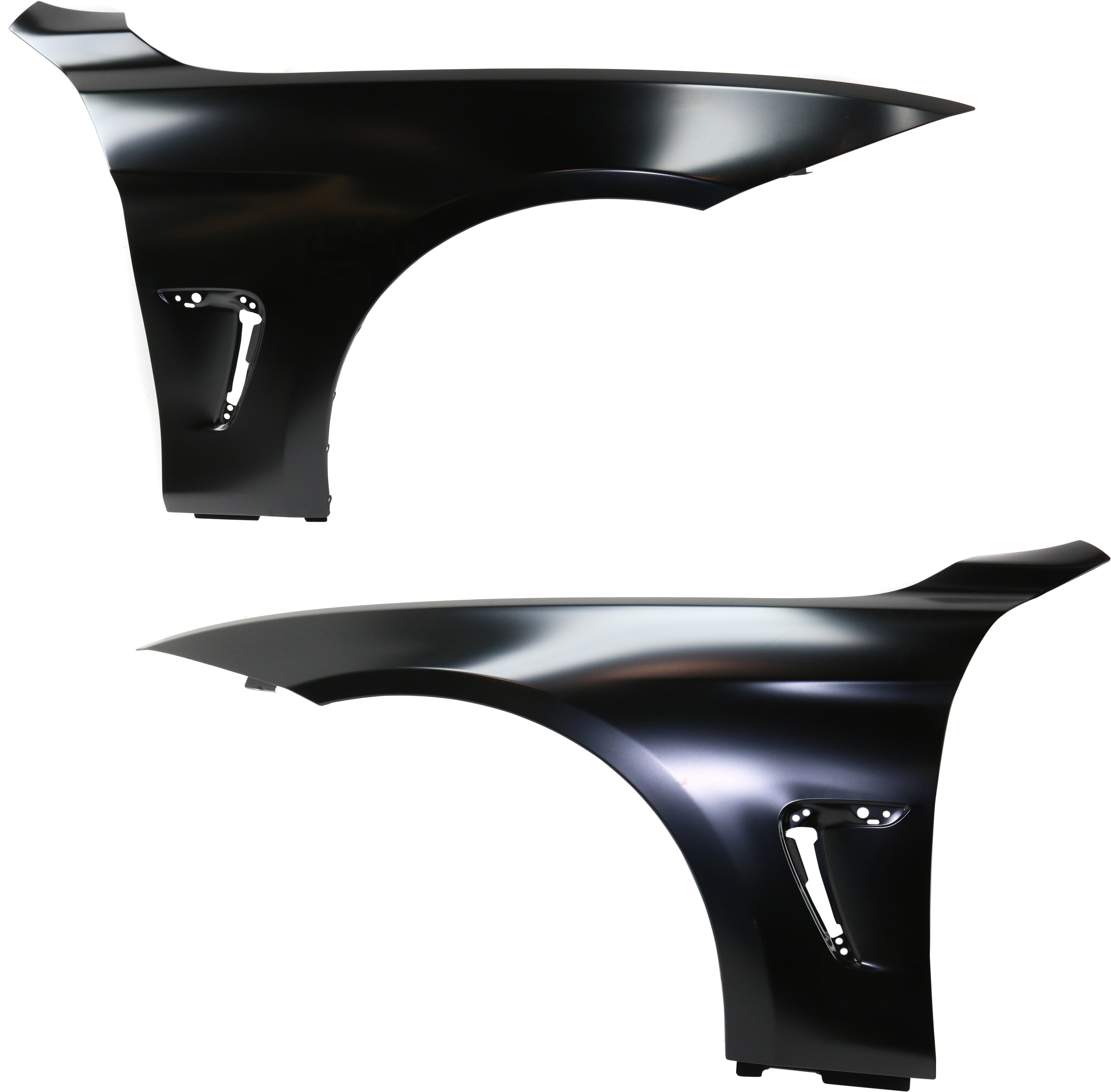 AM 4 SERIES 14-17 FRONT FENDER RH AND LH Primed Steel w o Molding Holes CAPA SKU SET REPB220183Q Partslink BM1240164C BM1241164C OEM 4-135-743-844-141-350-000-000