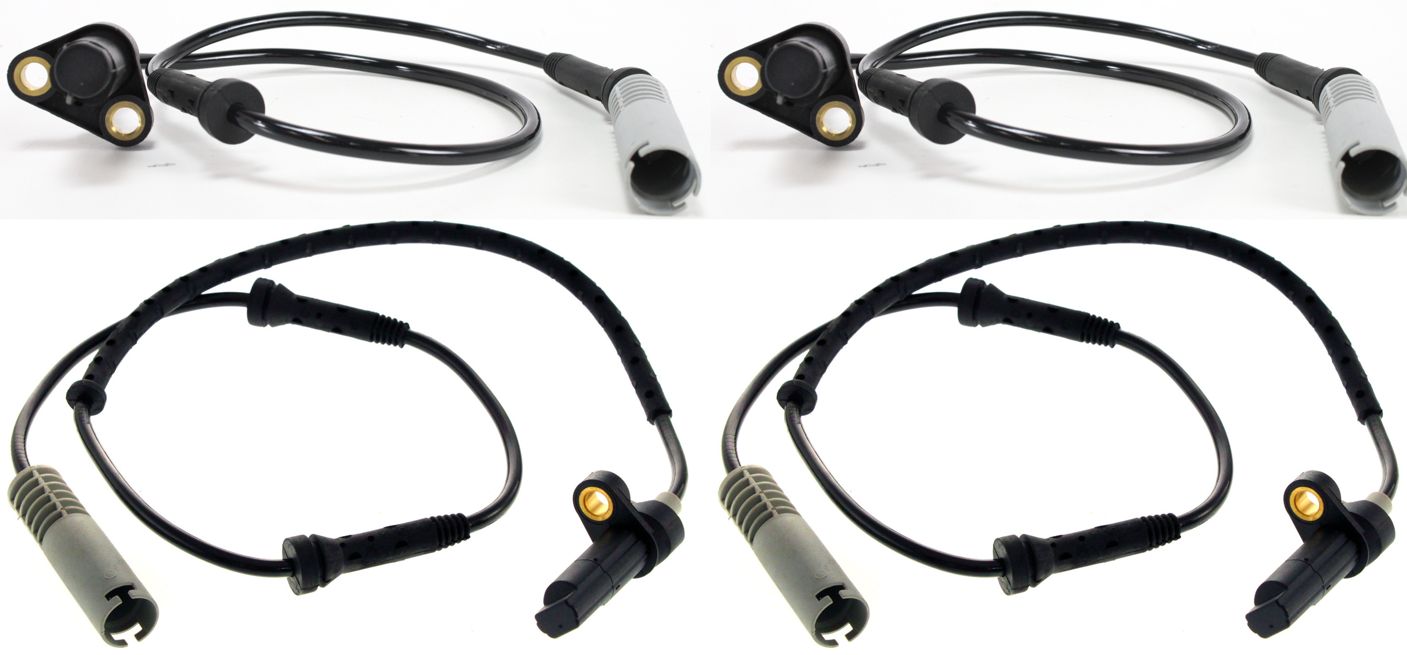 AM 528I 540I 97-98 FRONT AND REAR ABS SPEED SENSOR RH AND LH w Harness SKU SET REPB272406-4 OEM 34521182159-34521182160