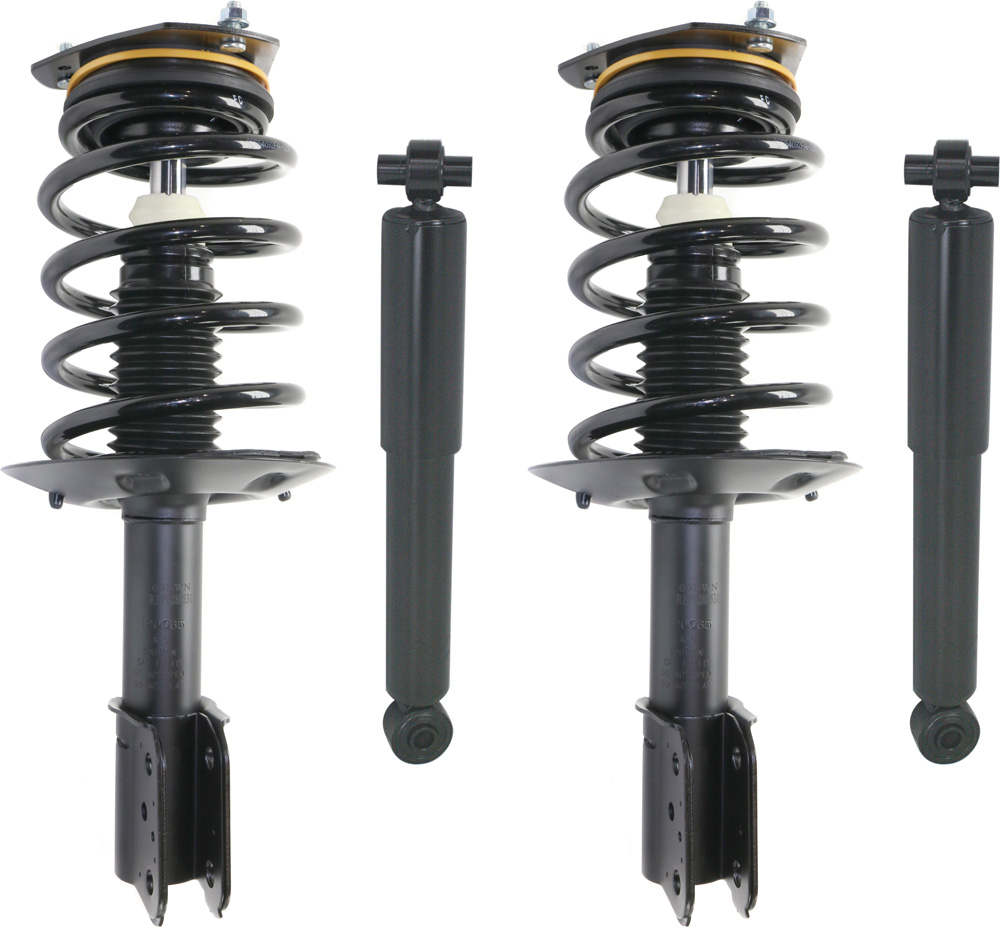 AM RENDEZVOUS 02-07 FRONT AND REAR SHOCK AND FULLY LOADED STRUT RH AND LH Gas Charged Twin tube Set of 4 SKU SET REPB280303-4 OEM 10314753-10314754-88945802-104