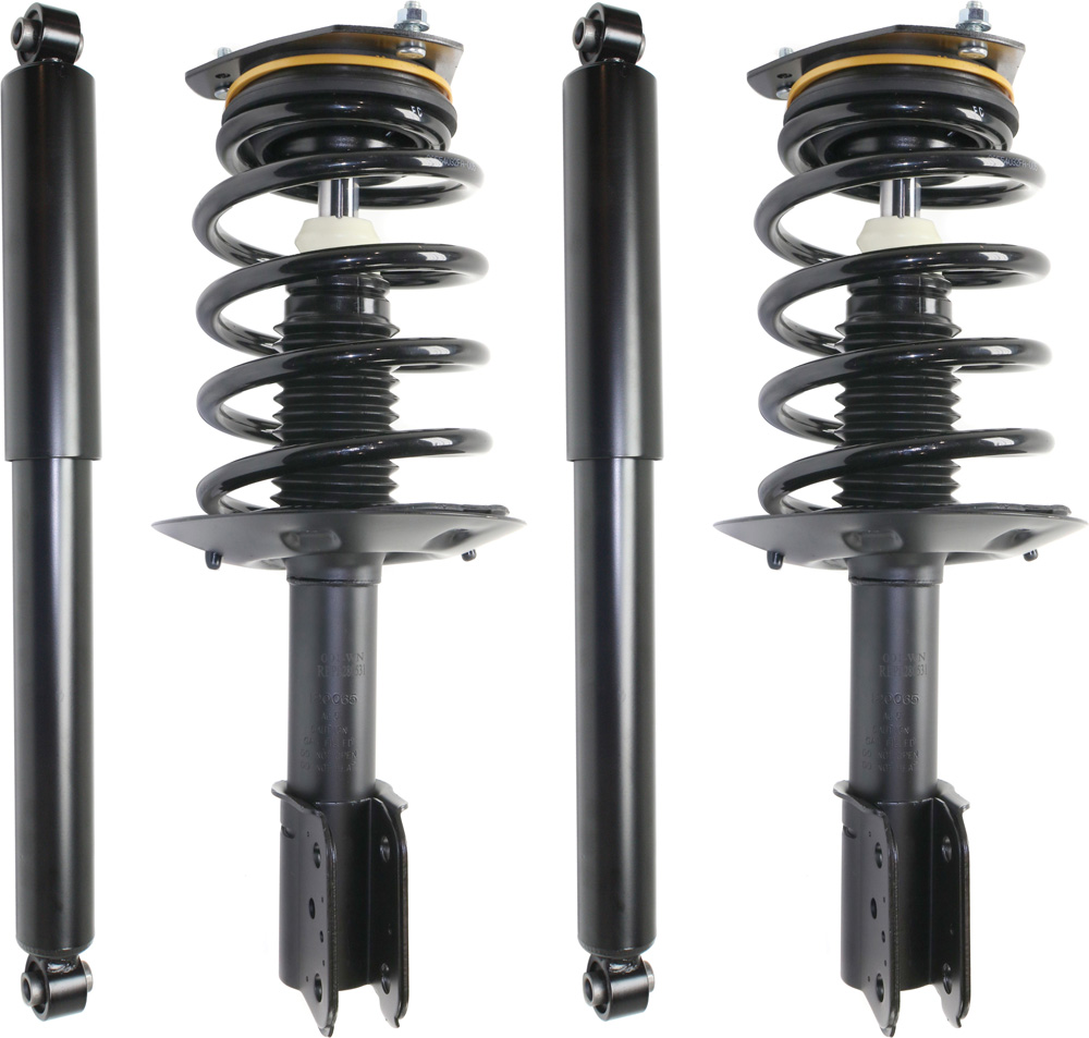 AM AZTEK 01-05 FRONT AND REAR SHOCK AND FULLY LOADED STRUT RH AND LH Gas Charged Twin tube Set of 4 SKU SET REPB280531-4 OEM 10314753-10314754-10406050-889