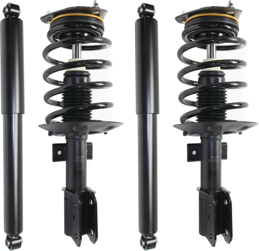 AM MONTANA 05-09 UPLANDER 05-08 FRONT AND REAR SHOCK AND FULLY LOADED STRUT RH AND LH Gas Charged Twin tube Set of 4 SKU SET REPB280532-4 OEM 10367358-15216493-10406050-889