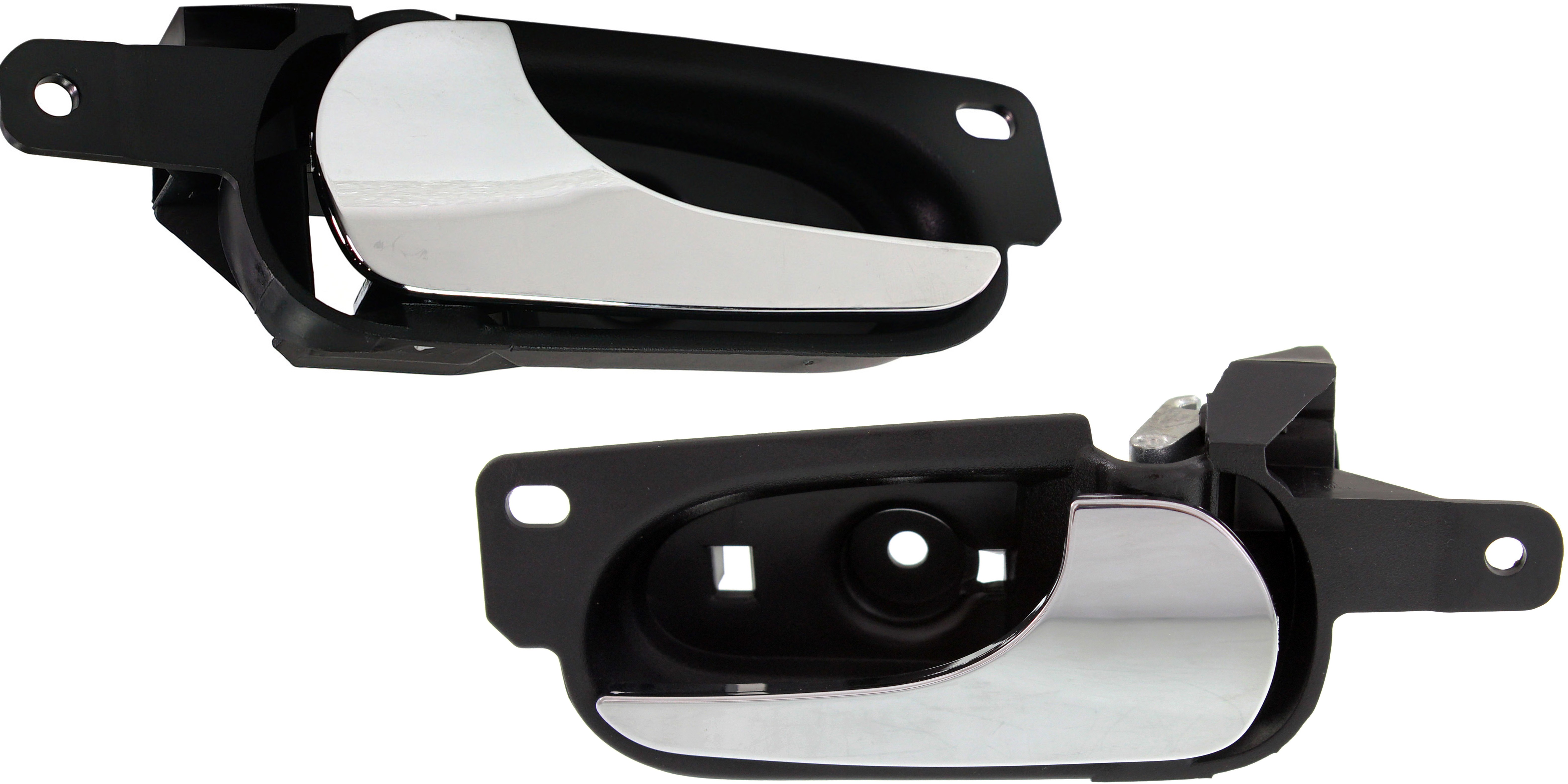 AM LUCERNE 06-11 INTERIOR FRONT DOOR HANDLE RH and LH Chrome Lever+Black Housing =REAR SKU SET REPB462197 Partslink GM1553118 GM1552118 OEM 10376563-10376564