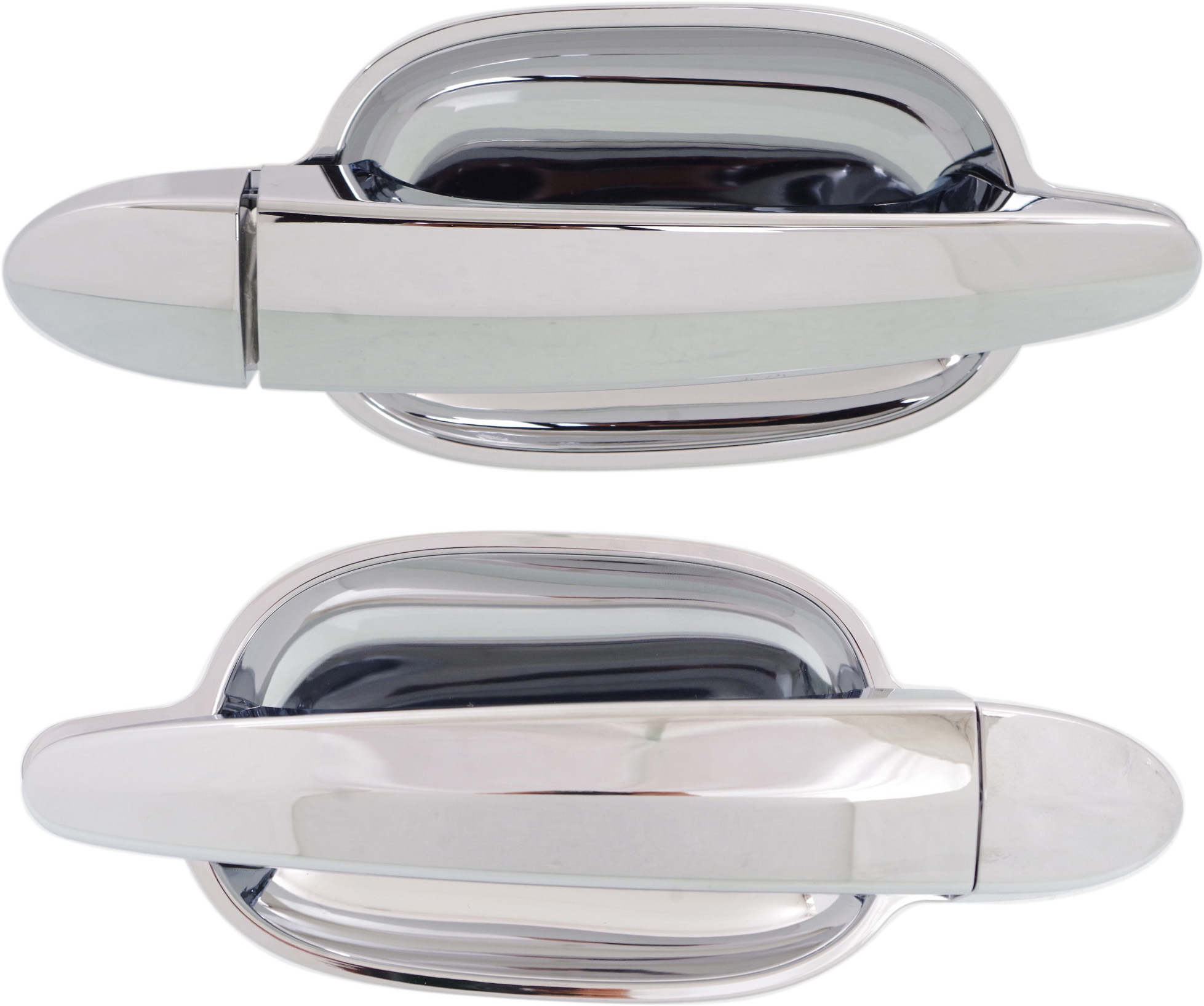 AM 5 SERIES 6 SERIES 04-10 FRONT EXTERIOR DOOR HANDLE RH AND LH All Chrome w o Keyhole Plastic =REAR RH SKU SET REPB462345K OEM 51216961444 PFM 51216961443 PF