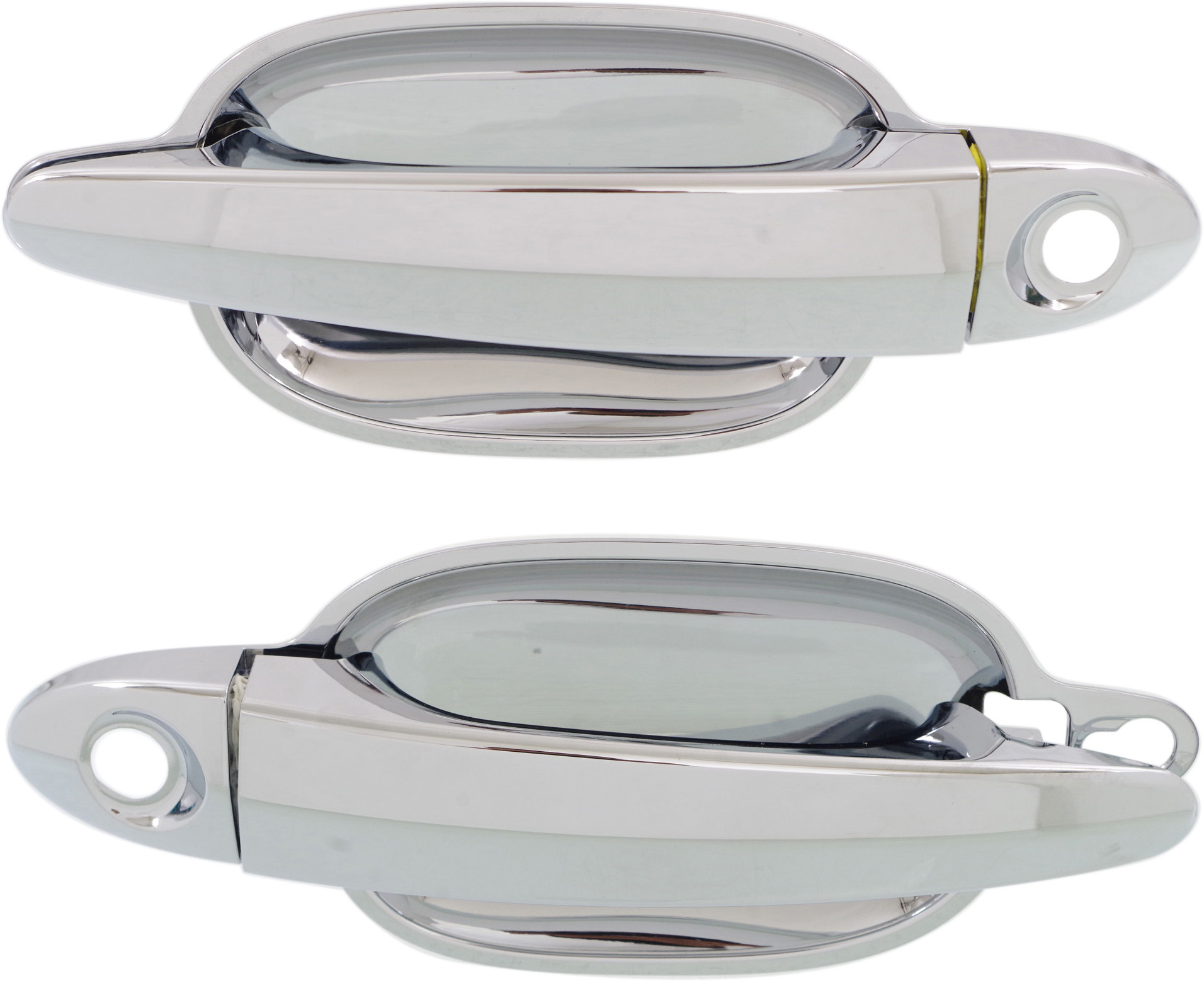 AM 5 SERIES 6 SERIES 04-10 FRONT EXTERIOR DOOR HANDLE RH AND LH All Chrome w Keyhole Plastic SKU SET REPB462345 OEM 51216961444 PFM 51216961443 PF