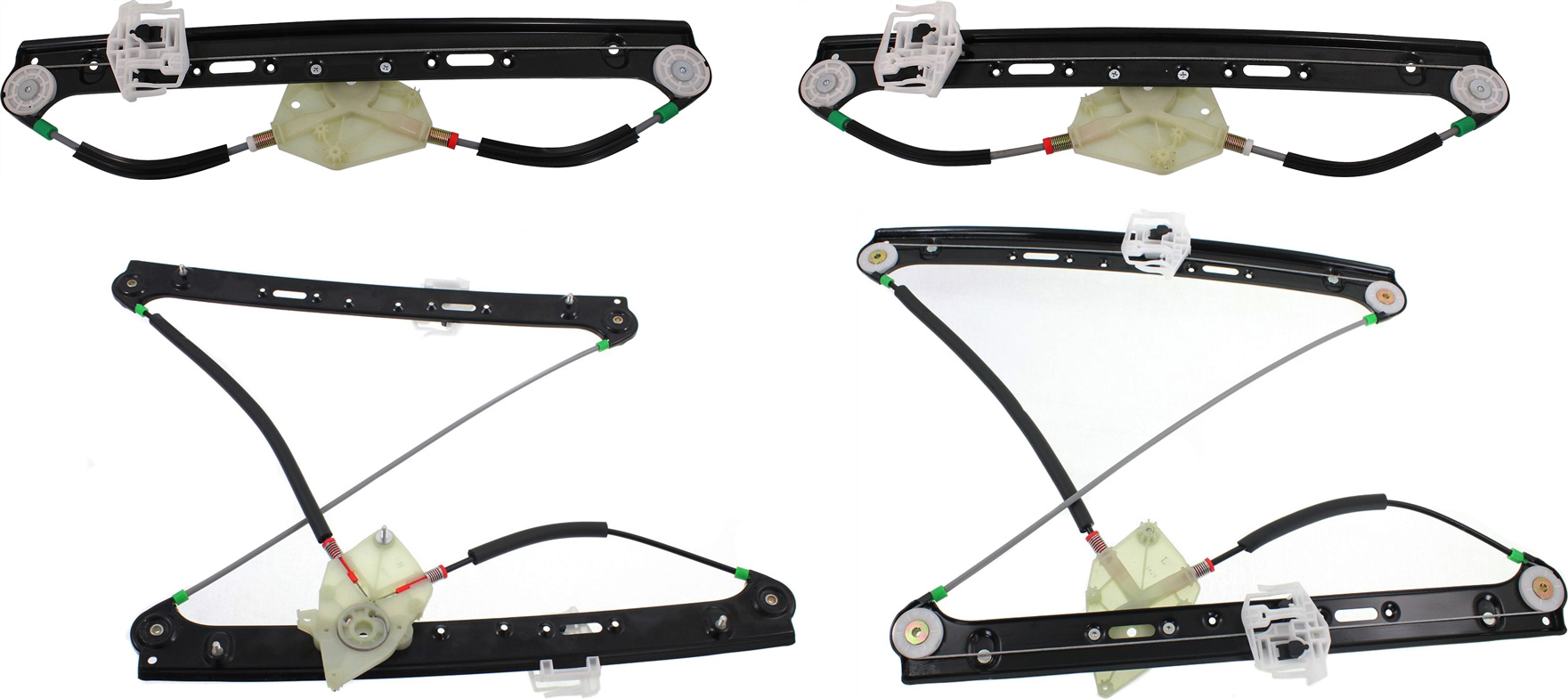 AM X3-04-10 FRONT AND REAR WINDOW REGULATOR RH AND LH Power w o Motor SKU SET REPB462915-4 Partslink BM1351108 BM1350108 BM1551110 BM1550110 OEM 51333448250-51333448249-513534