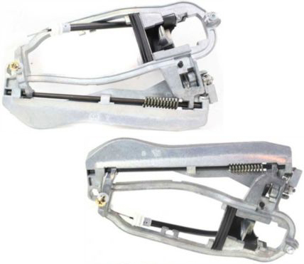 AM X5-00-06 REAR DOOR HANDLE RH AND LH Outside Carrier w Base and w Cable SKU SET REPB491301 Partslink BM1521102 BM1520102 OEM 51228243636-51228243635