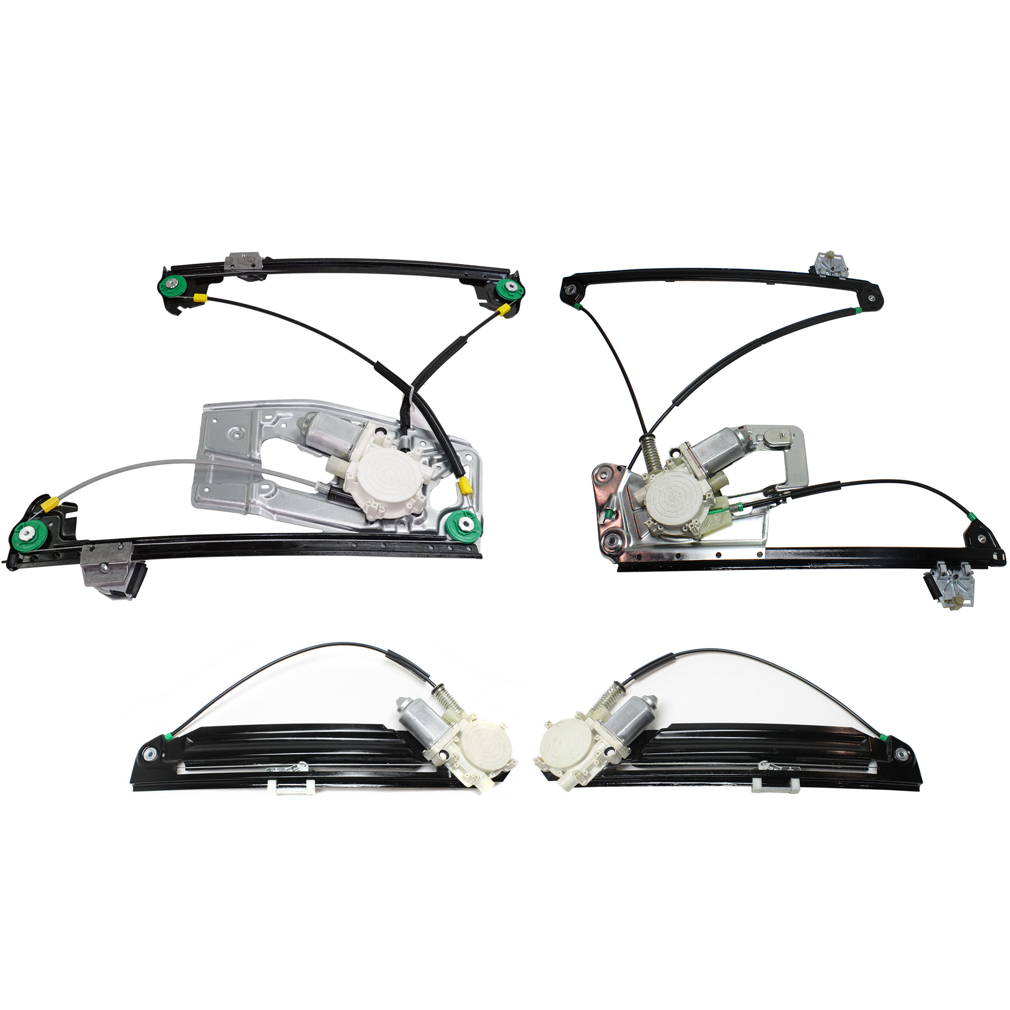 AM 5 SERIES 97-03 FRONT AND REAR WINDOW REGULATOR RH AND LH Set of 4 Power w Motor SKU SET REPB491715-4 Partslink BM1351117 BM1350117 OEM 51338252393 PFM 51338252394 PF