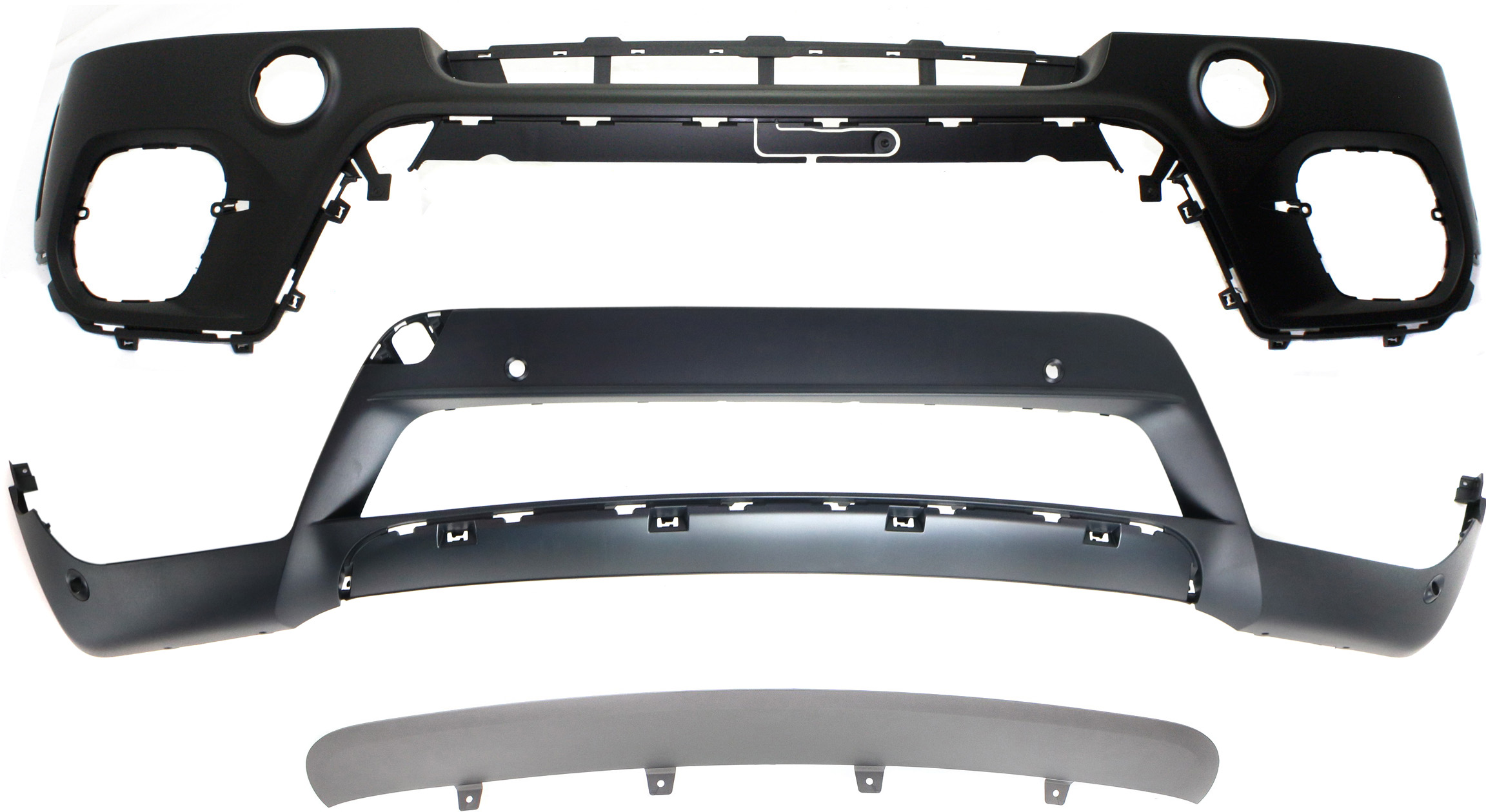 AM X5-11-13 FRONT BUMPER COVER Set of 3 Upper and Lower w o M Pkg Exc. M Model SKU SET REPBM010312P 3 Partslink BM1000281 BM1015104 BM1009100 OEM 51117222718-51117222382-511172