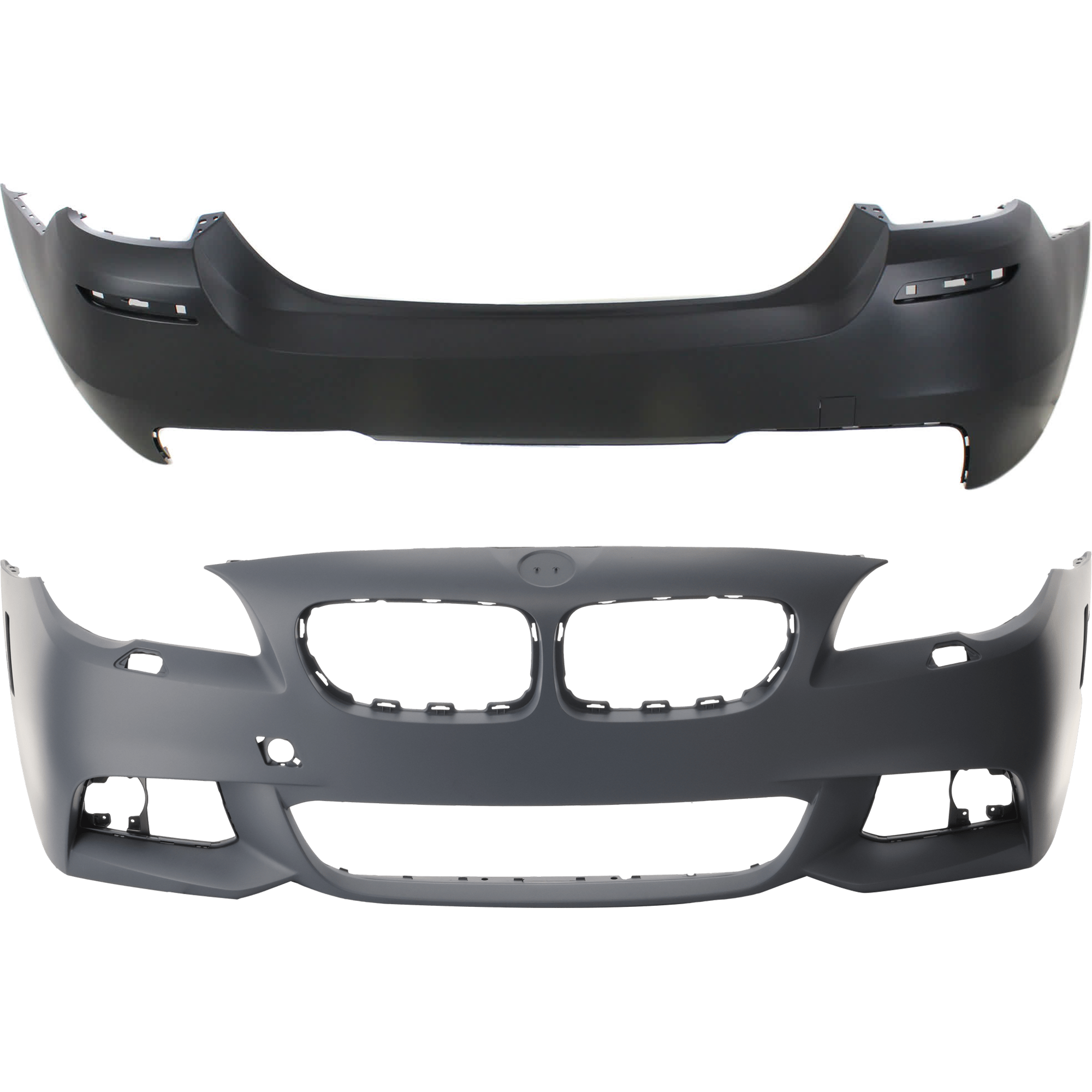 AM 5 SERIES 11-13 FRONT AND REAR BUMPER COVER Primed w M Pkg w o parking aid sensor holes SKU SET REPBM010314P B