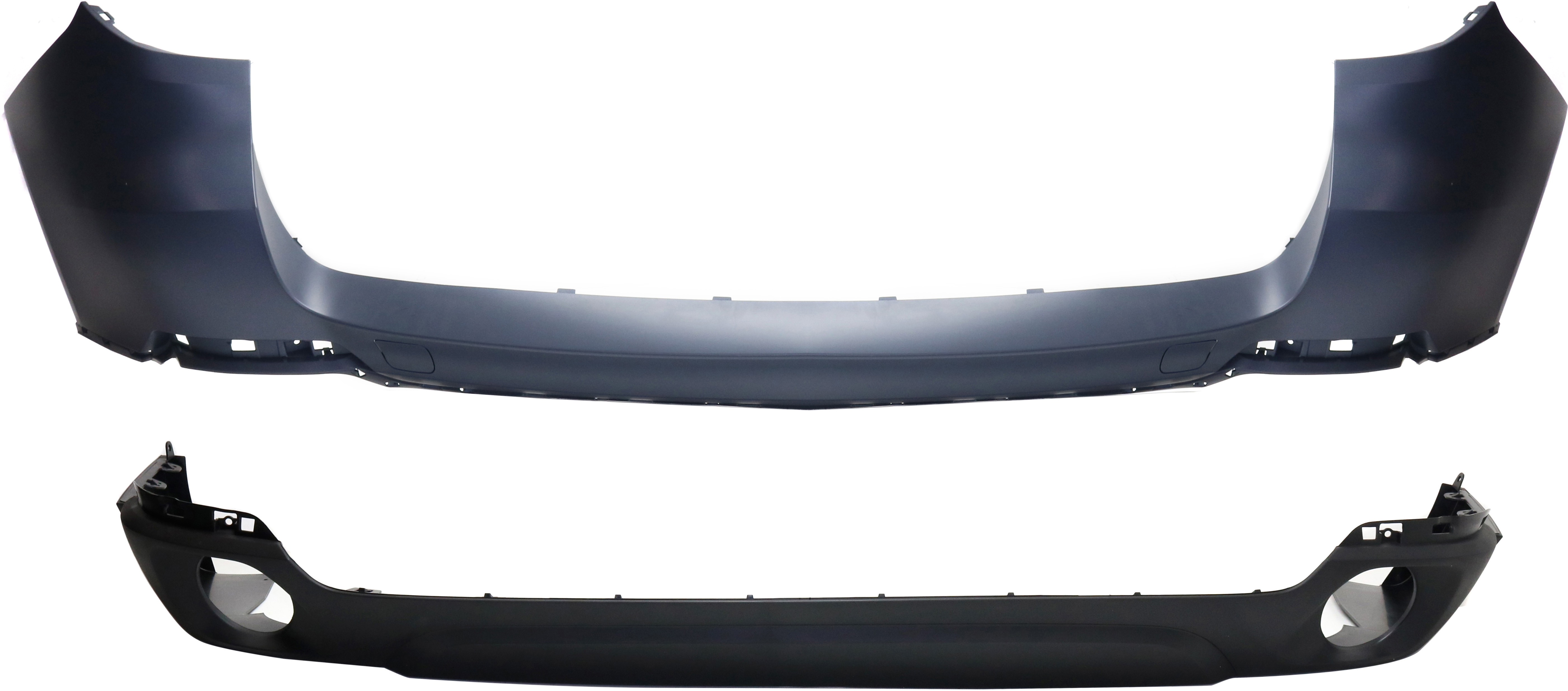 AM X5-14-18 REAR BUMPER COVER Upper and Lower Standard w o M Sport Line 35d 35i Models SKU SET REPBM760109P 2 Partslink BM1100275 BM1115103 OEM 51127303441-51127378570