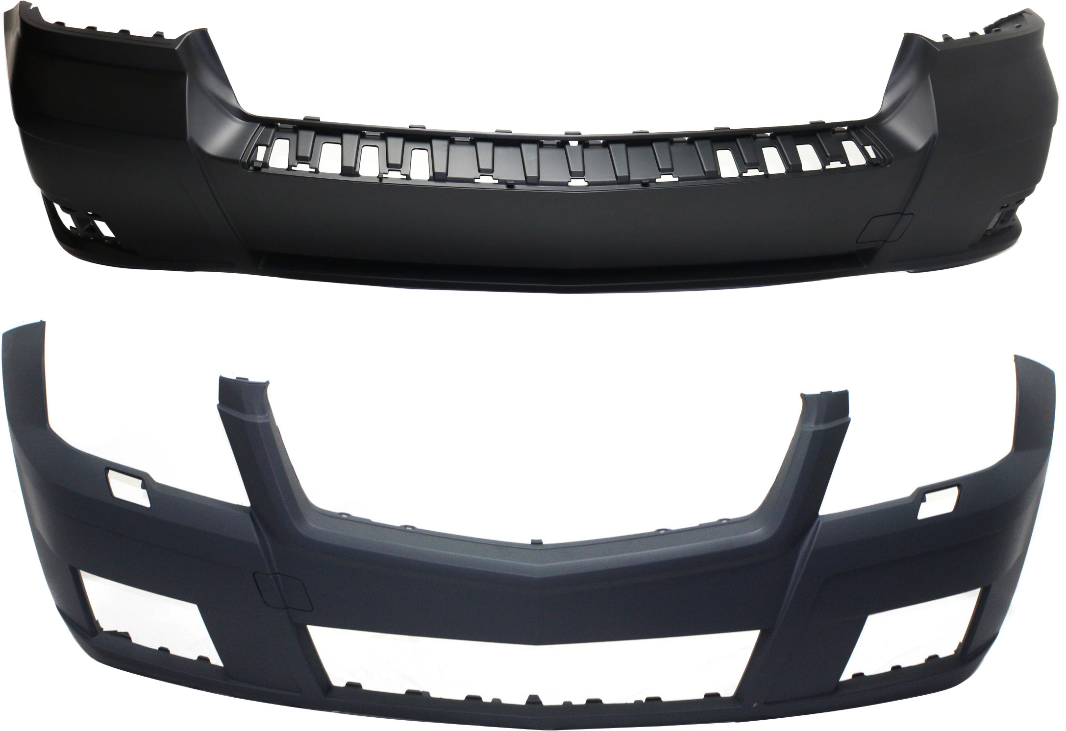 AM GLK350-10-12 FRONT AND REAR BUMPER COVER Prmd w o AMG Styling OOR Pkgs w o Parktronic Holes SKU SET REPBZ010359P 2 Partslink MB1000365 MB1100280 OEM 2048804440-20488515259999