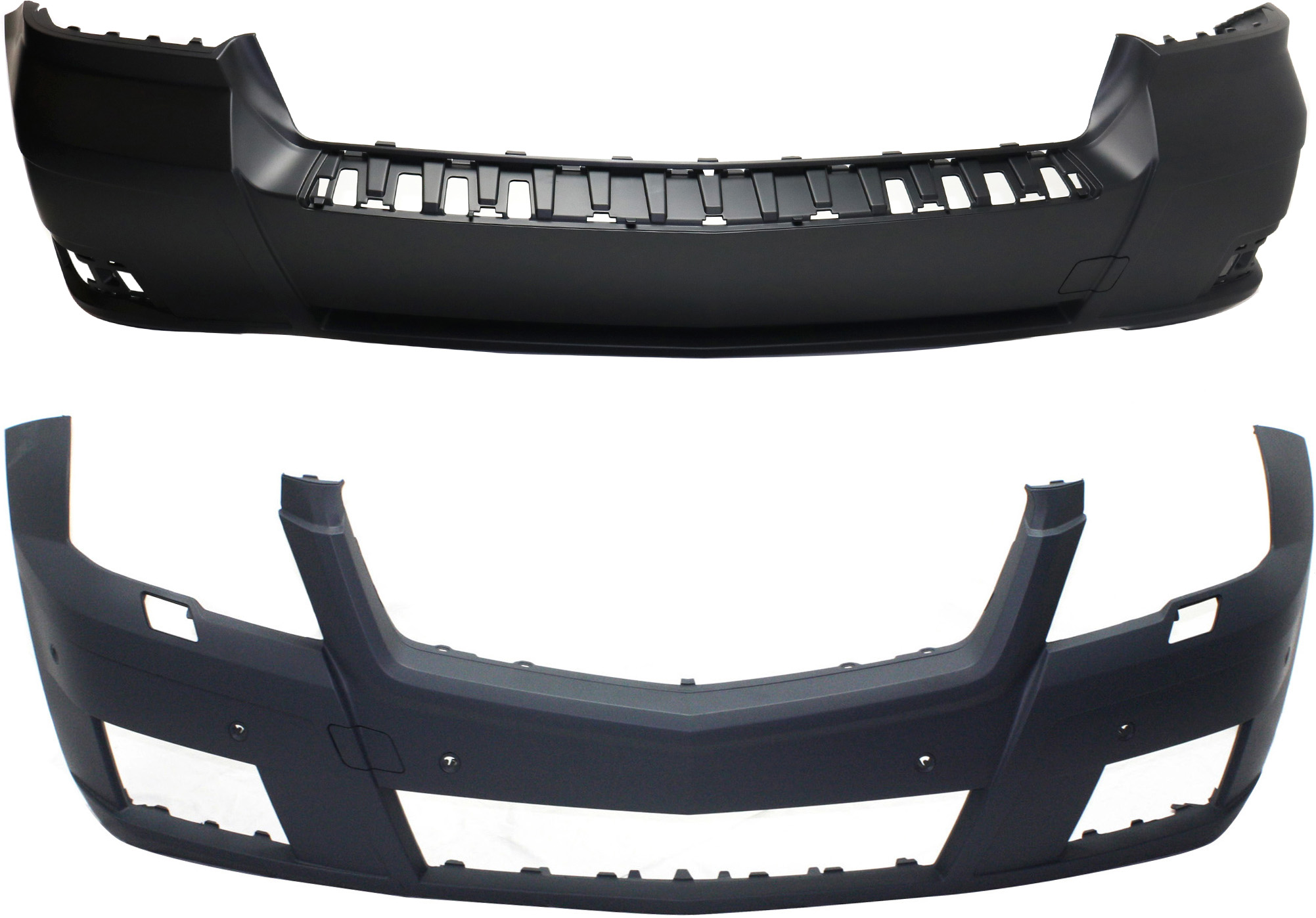 AM GLK350-10-12 FRONT AND REAR BUMPER COVER Prmd w o AMG Styling OOR Pkgs and Parktronic SKU SET REPBZ010360P 2 Partslink MB1000364 MB1100280 OEM 2048804540-20488515259999